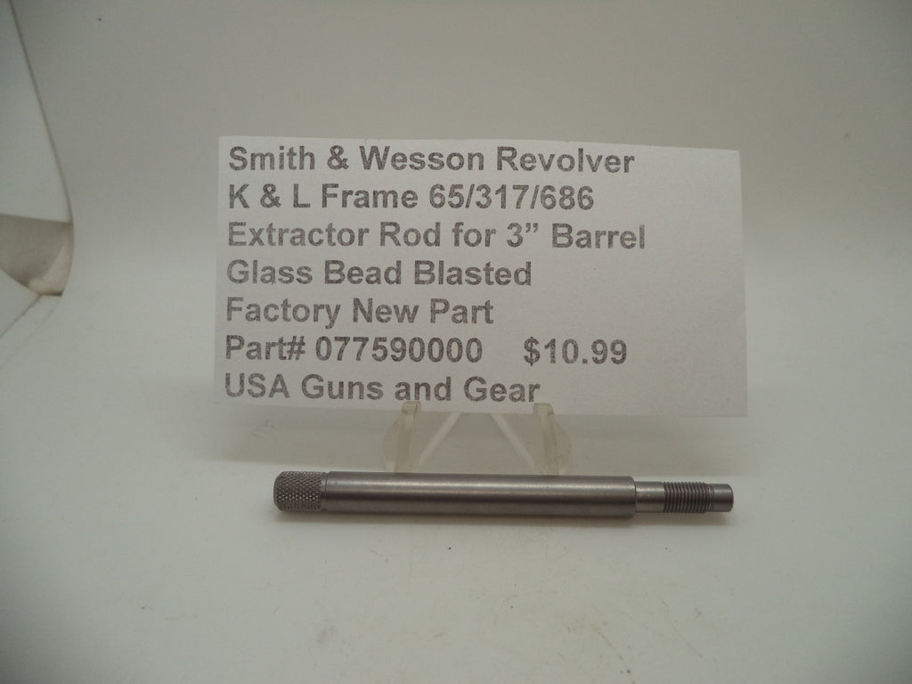 Smith & Wesson K & L Frame Revolver Extractor Rod 3" Barrel & Up 077590000