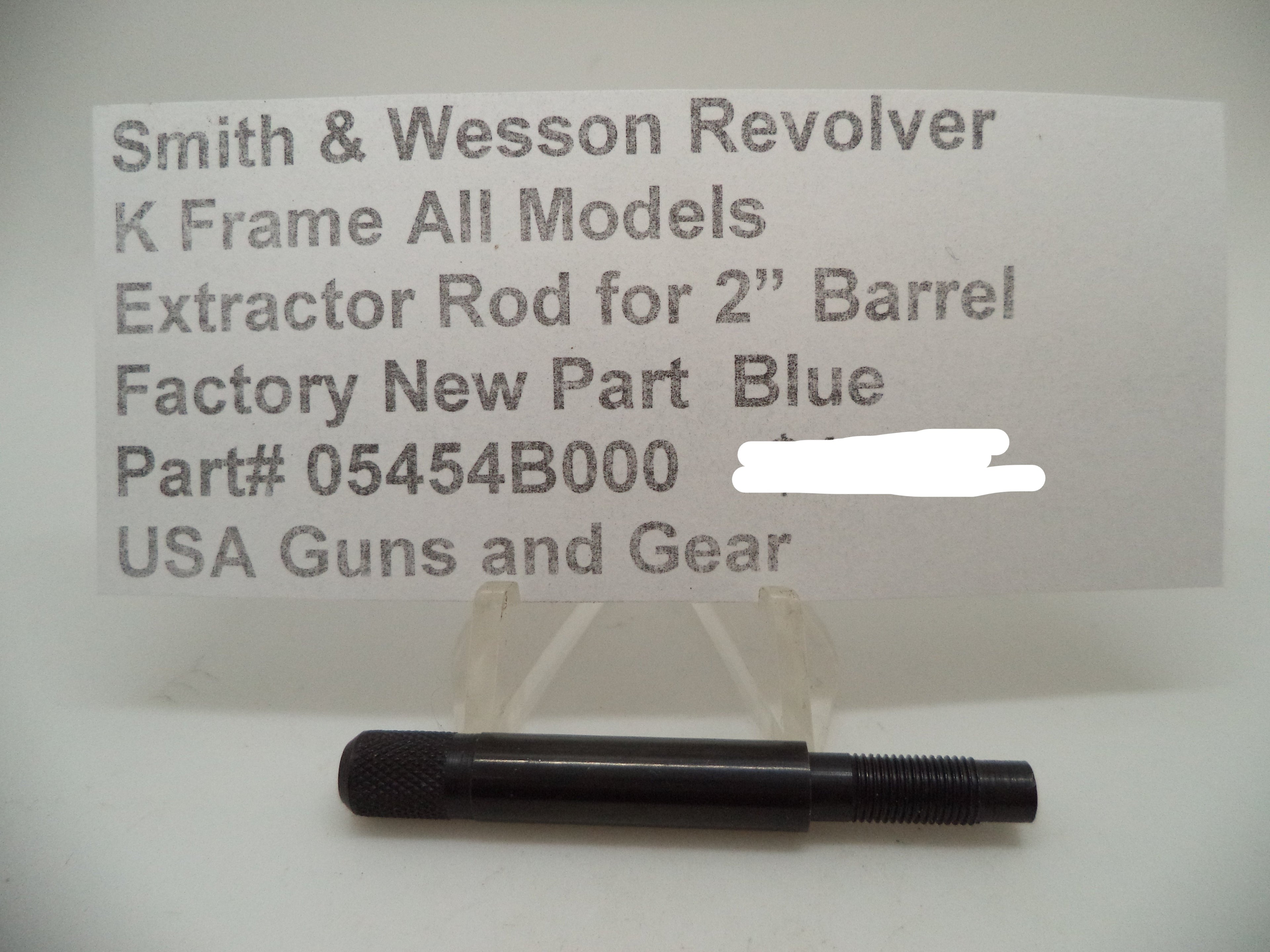 Smith & Wesson K Frame Extractor Rod All Models Blue 2" Barrel - 05454B000