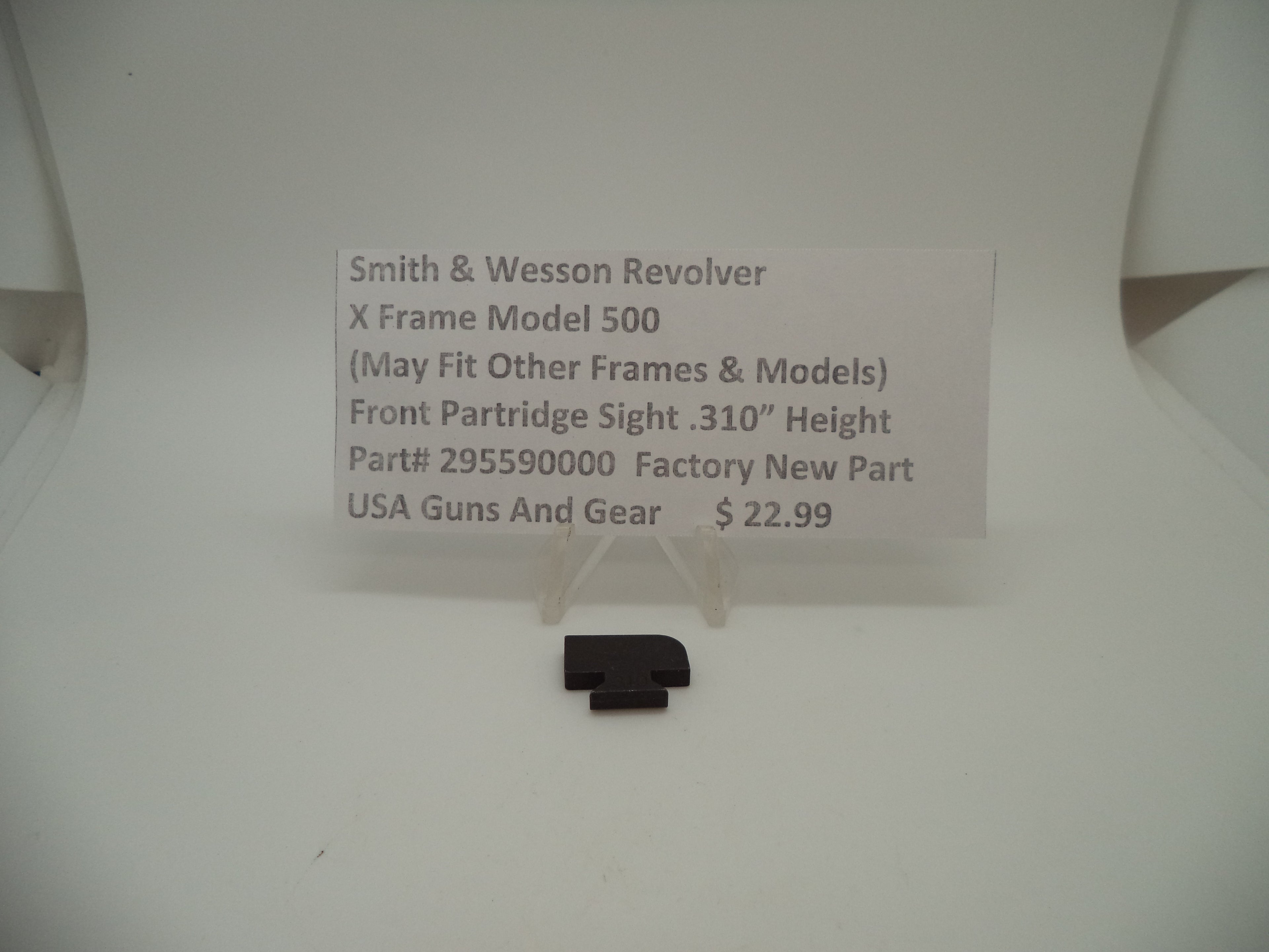 295590000 Smith Wesson X Frame Model 500 Front Partridge Sight .310" Height