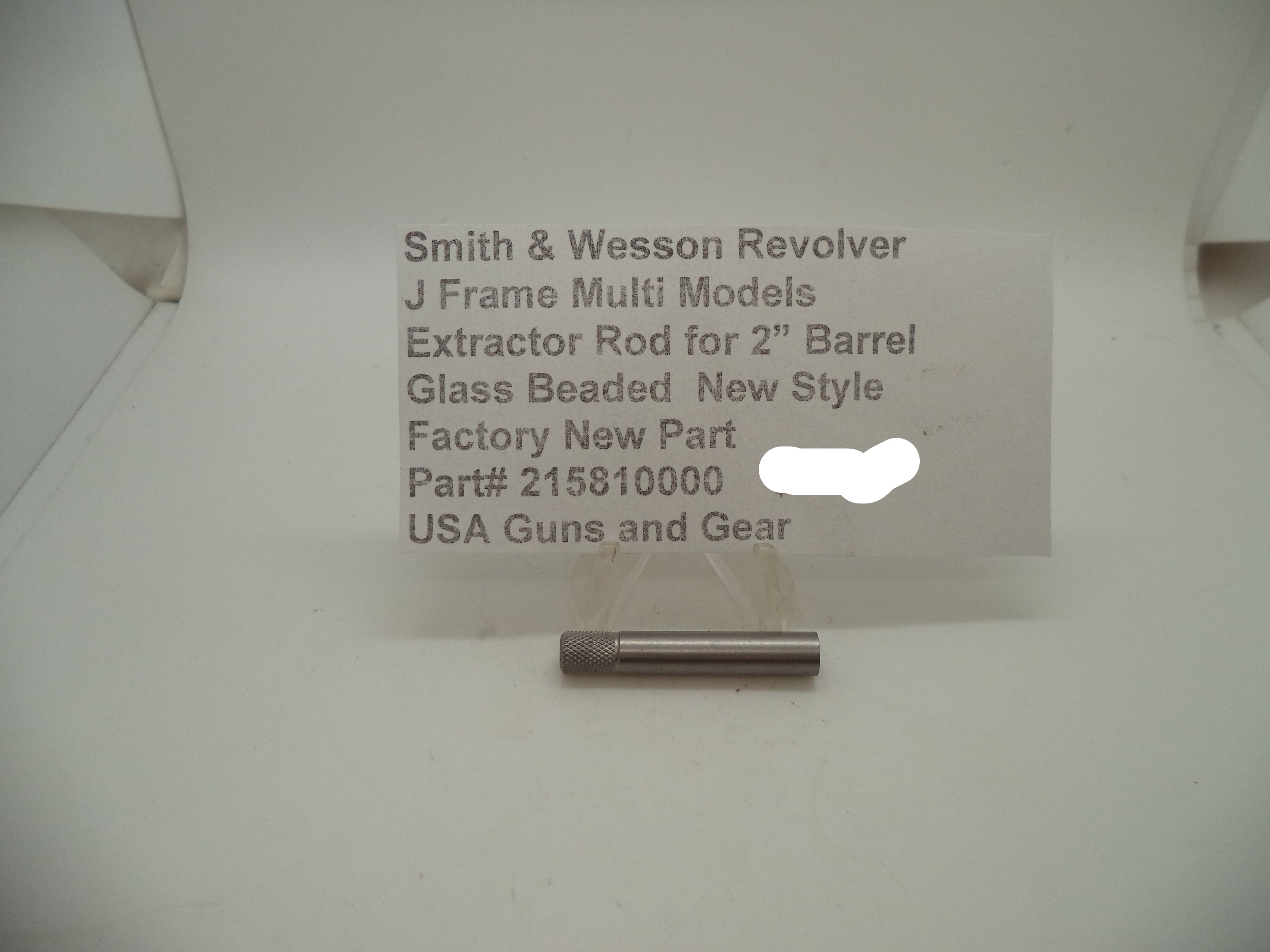 215810000 Smith & Wesson J Revolvers S.S. Extractor Rod Part New Models Below