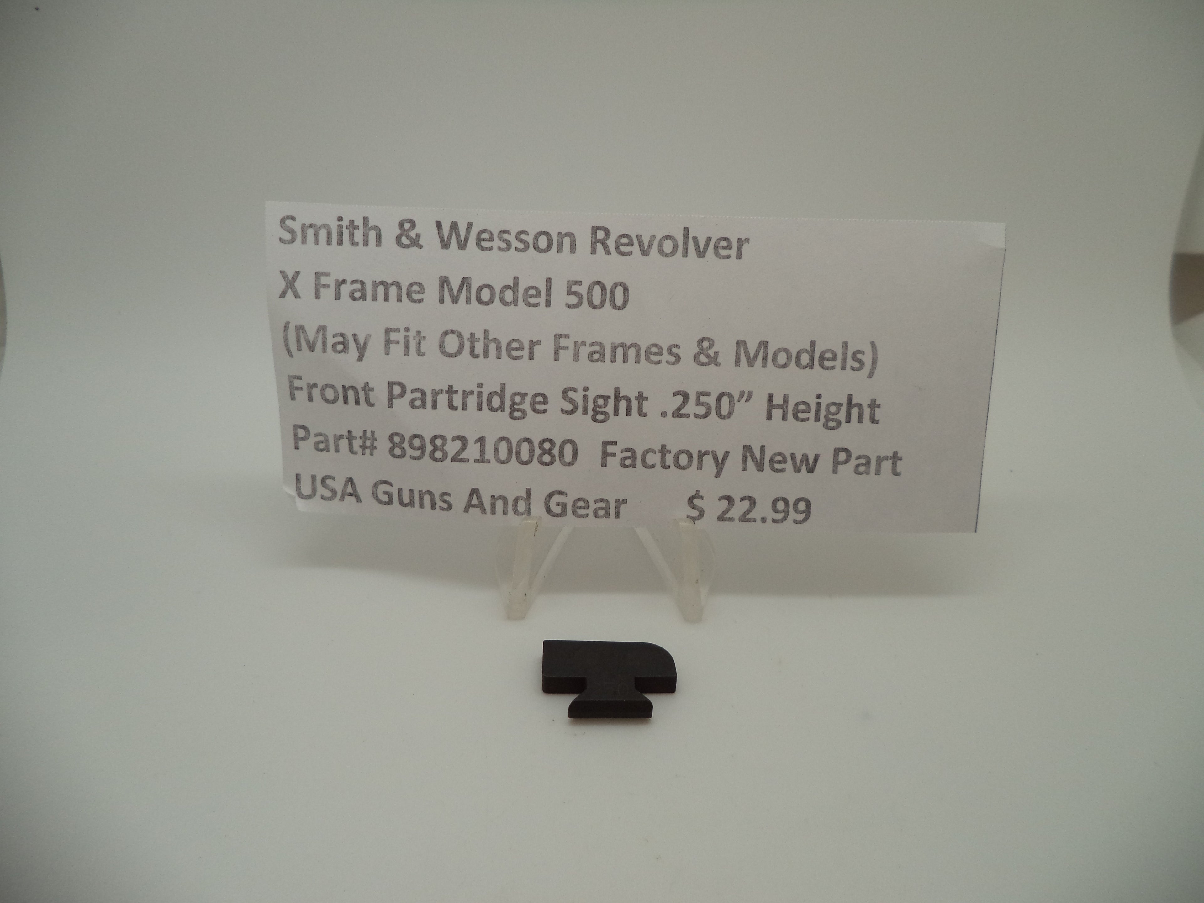 898210080 S&W X Frame Model 500 Front Partridge Sight .250" Height