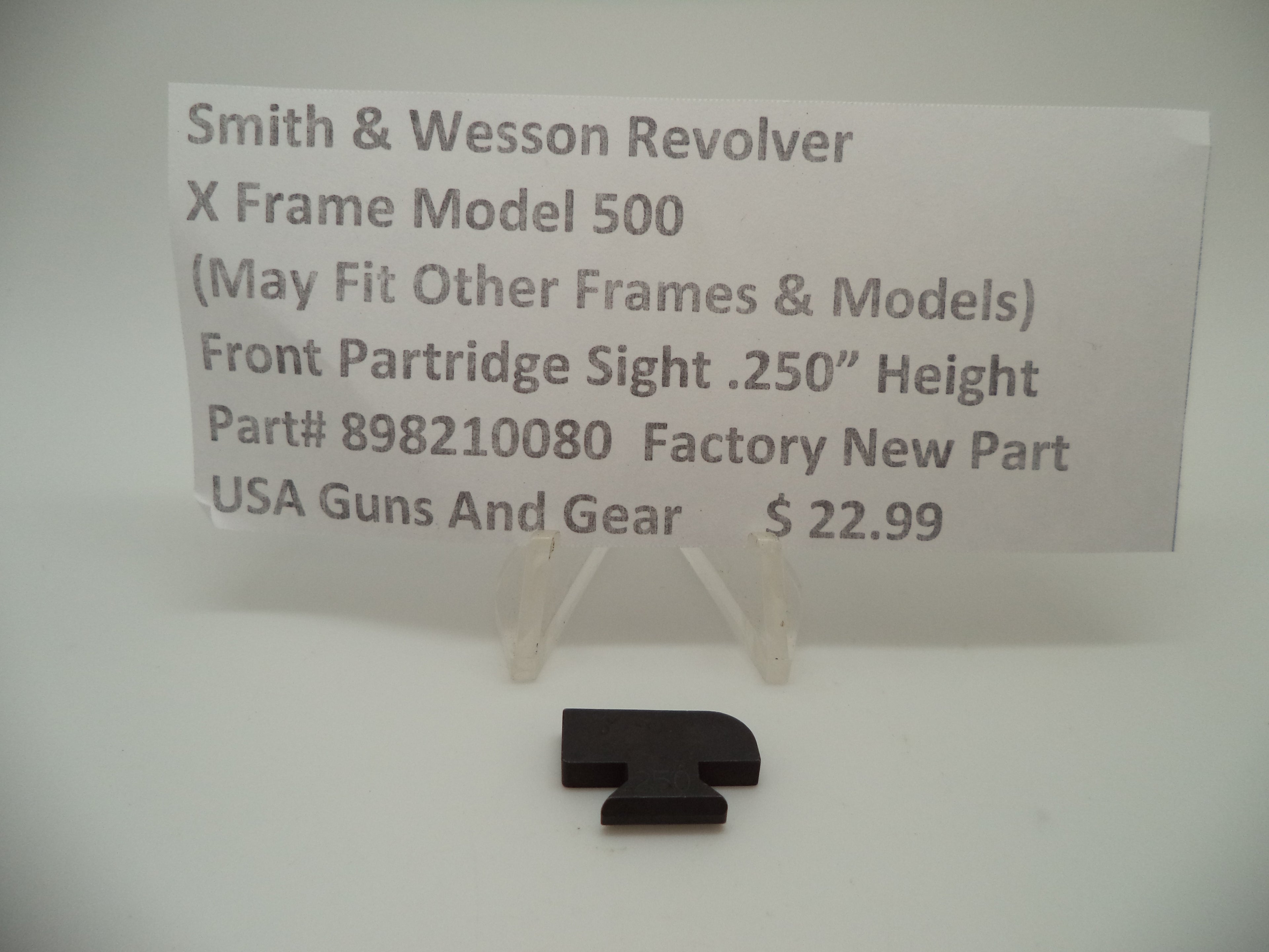 898210080 S&W X Frame Model 500 Front Partridge Sight .250" Height