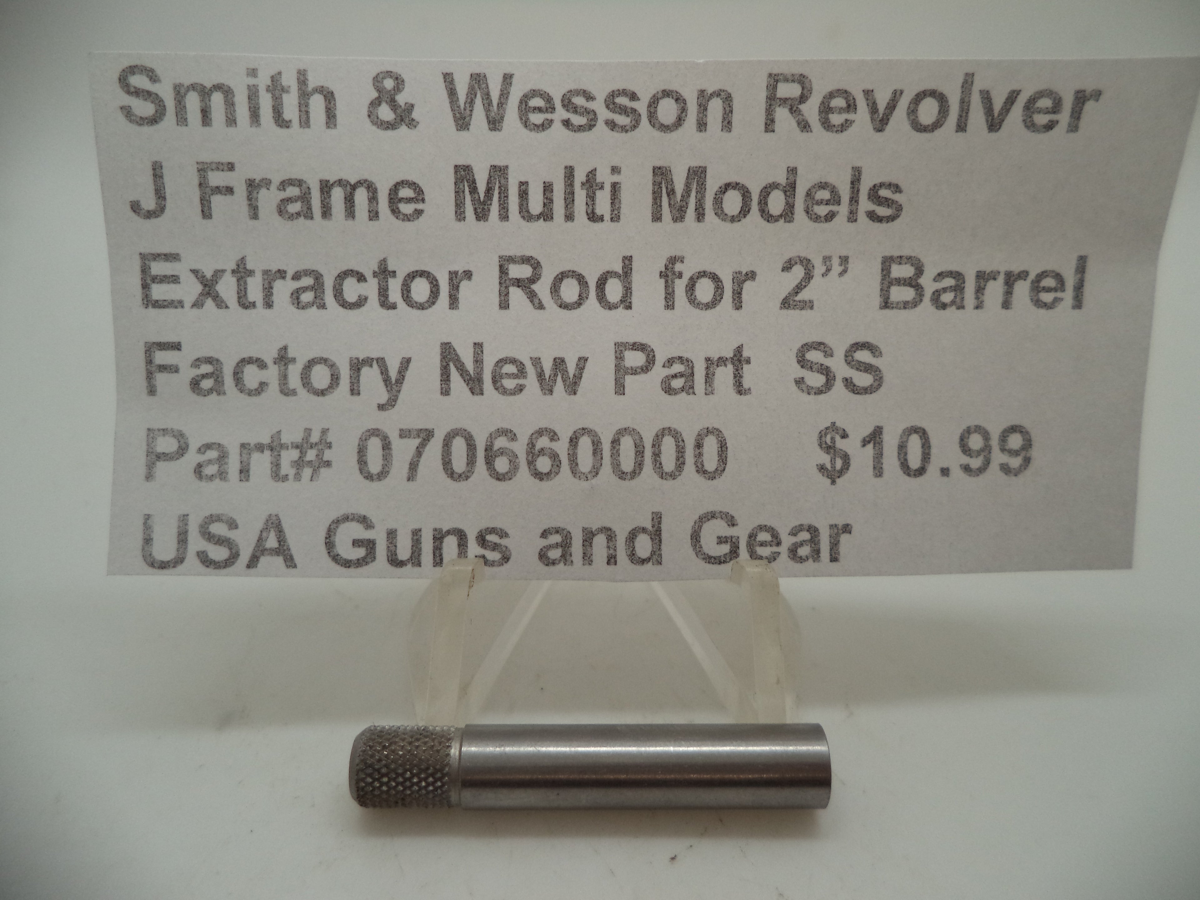 S&W Models 60, 637, 638, 640, 642, 649 Extractor Rod 070660000