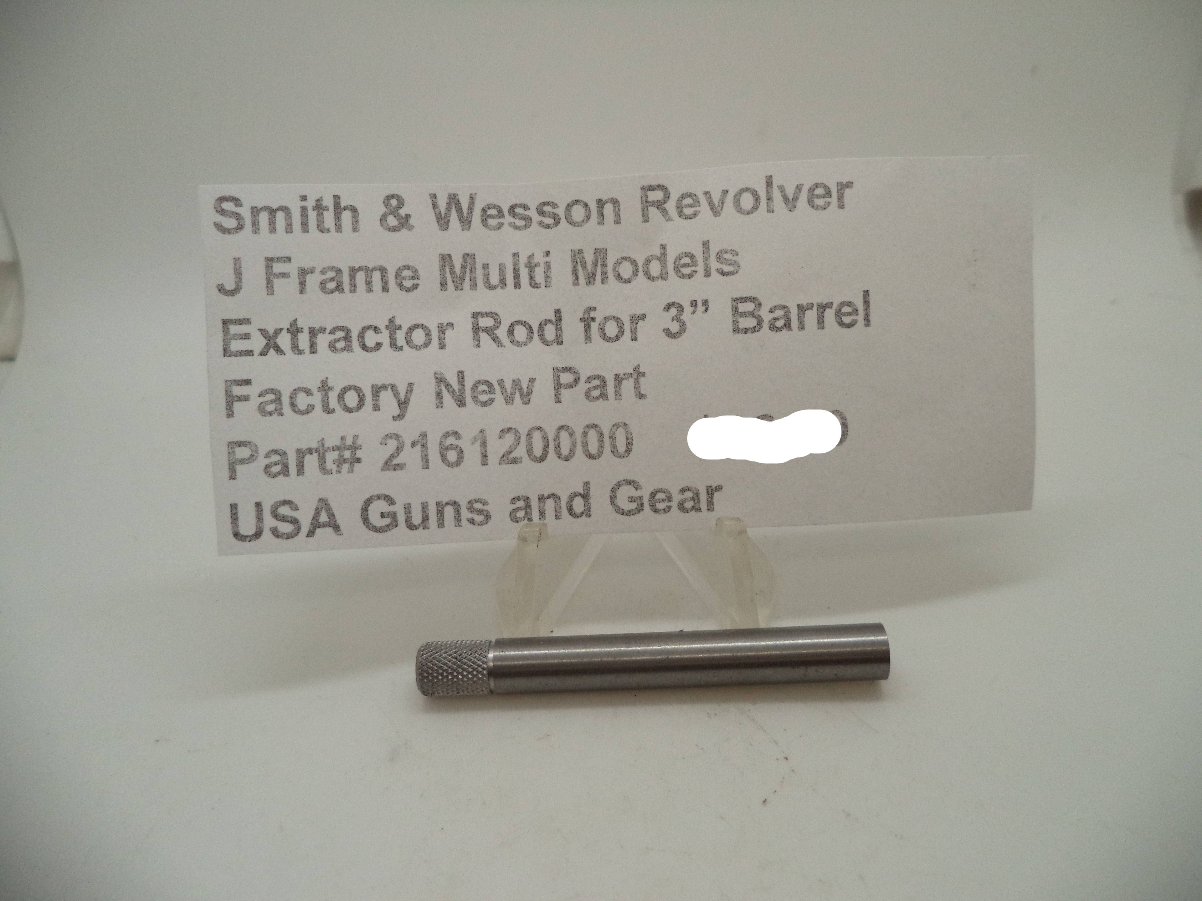 Smith & Wesson J Frame 3" Barrel Extractor Rod - Stainless Steel - Models 60-11, 317, 337, 360-1 - 216120000