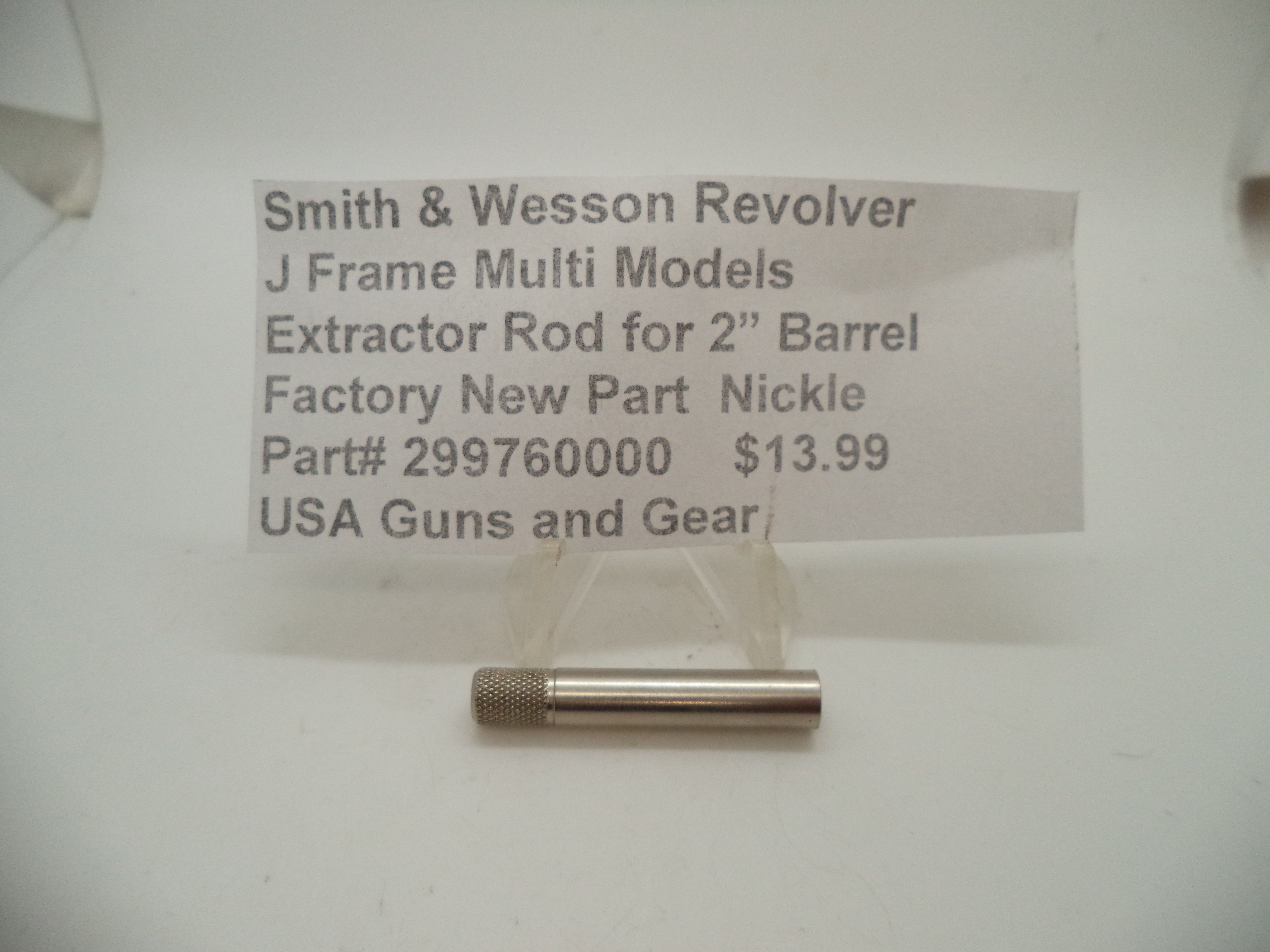 Smith & Wesson J Frame Extractor Rod Nickel 2" Barrel 1.303" Length - 299760000