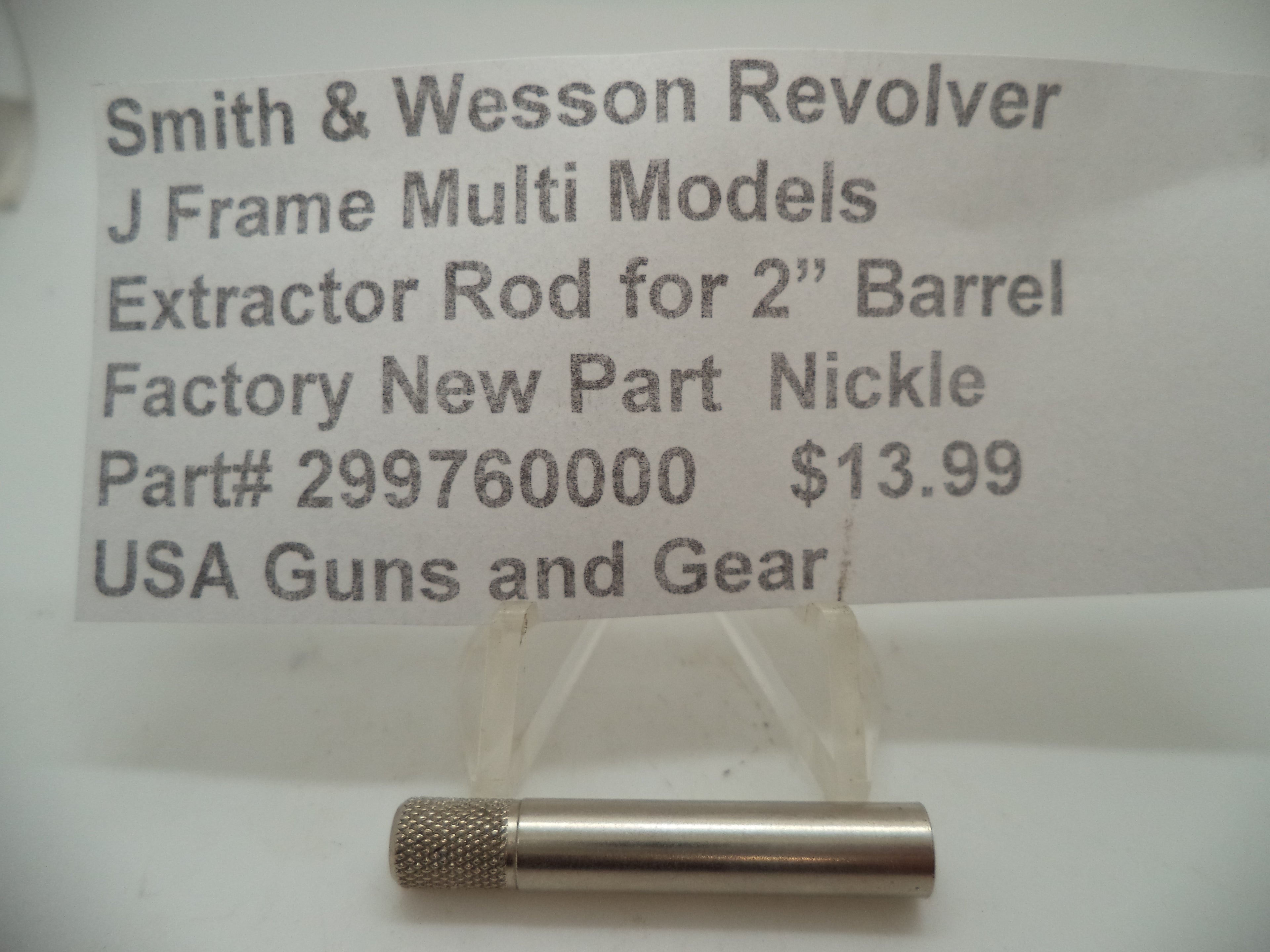 Smith & Wesson J Frame Extractor Rod Nickel 2" Barrel 1.303" Length - 299760000