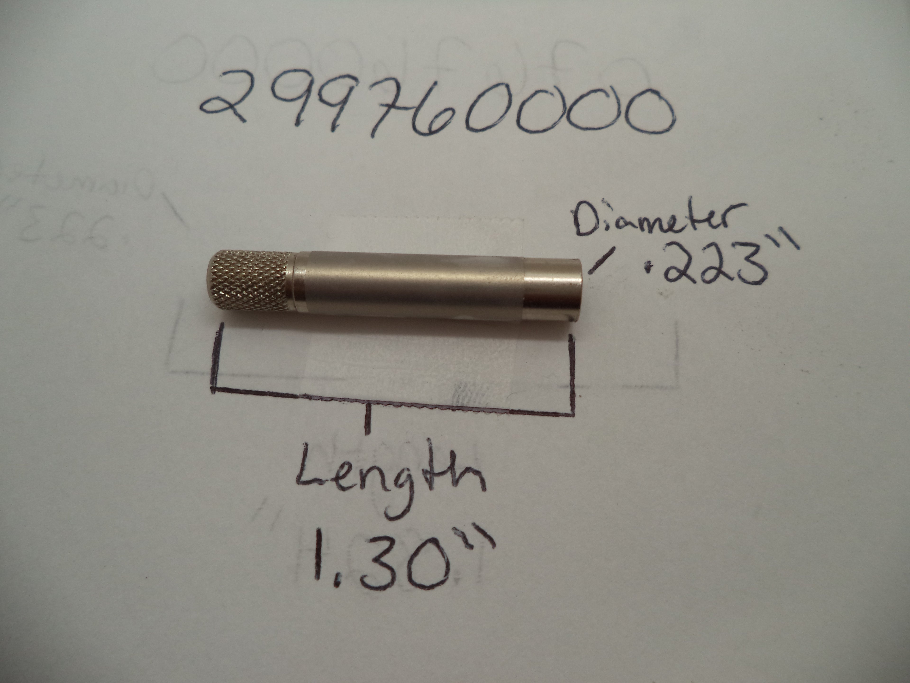 Smith & Wesson J Frame Extractor Rod Nickel 2" Barrel 1.303" Length - 299760000