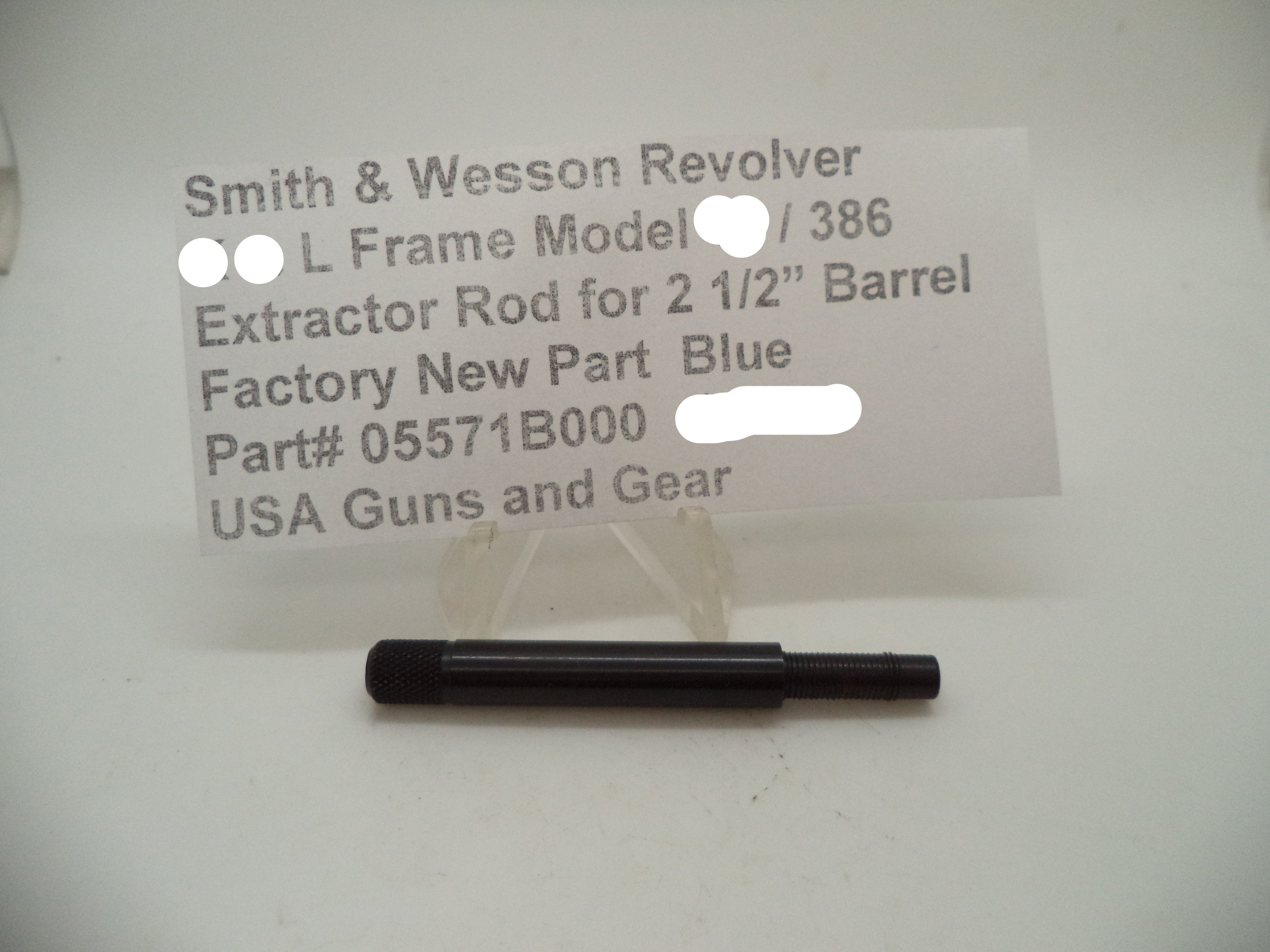 S&W K Frame Model 19, L Frame Model 386, 586 Blue Extractor Rod 2.5" Barrel 05571B000
