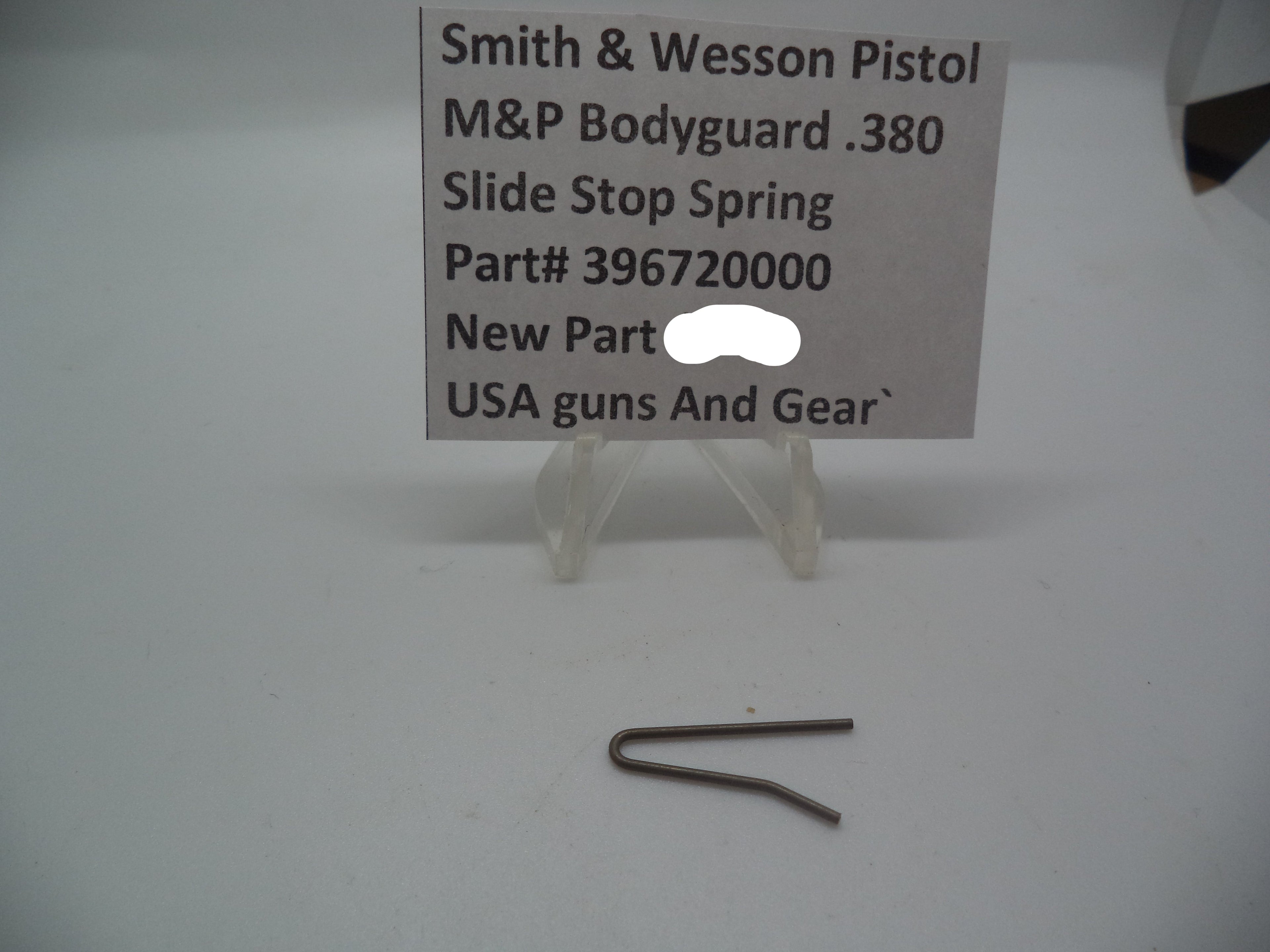 Smith & Wesson M&P Bodyguard 380 Slide Stop Spring Factory OEM 396720000