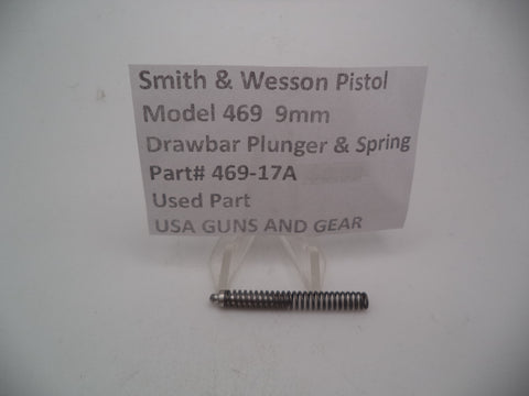 469-17A Smith & Wesson Pistol Model 469  9mm Drawbar Plunger & Spring Used Part