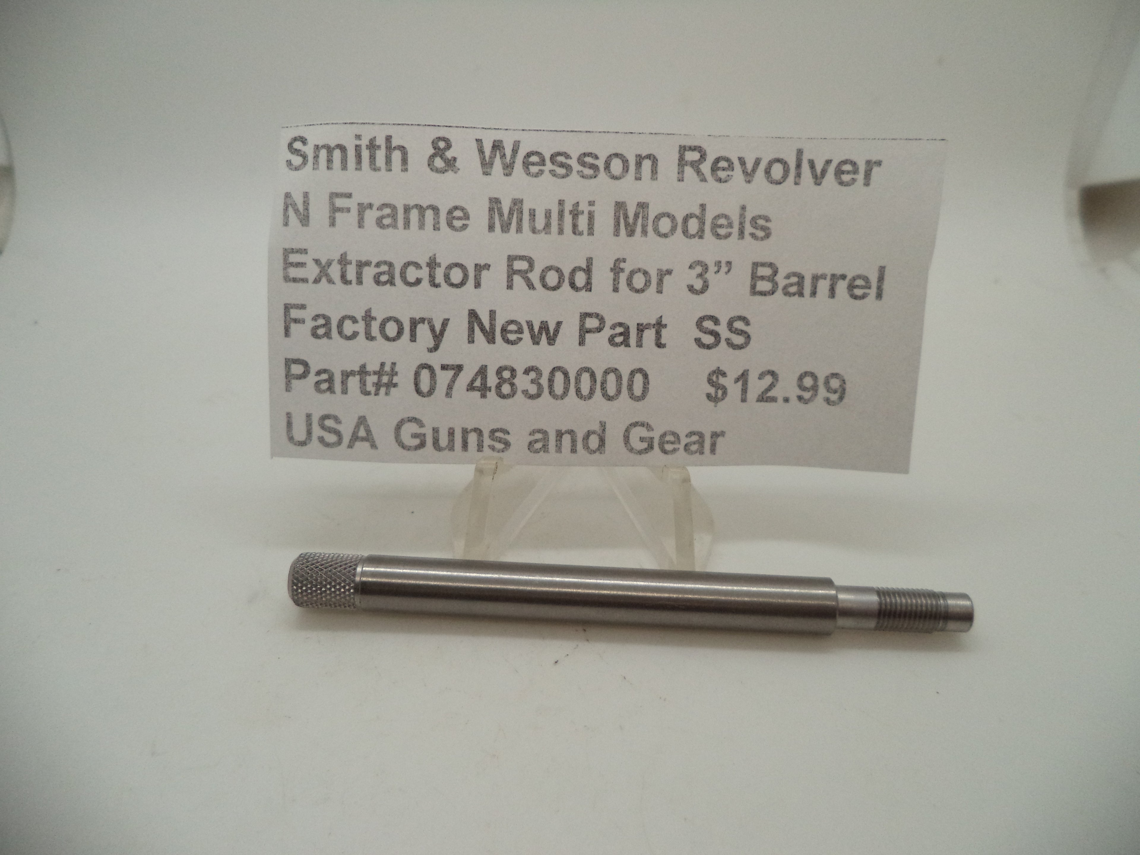 S&W N Frame Extractor Rod Stainless Steel 3" and Up Barrels - 074830000