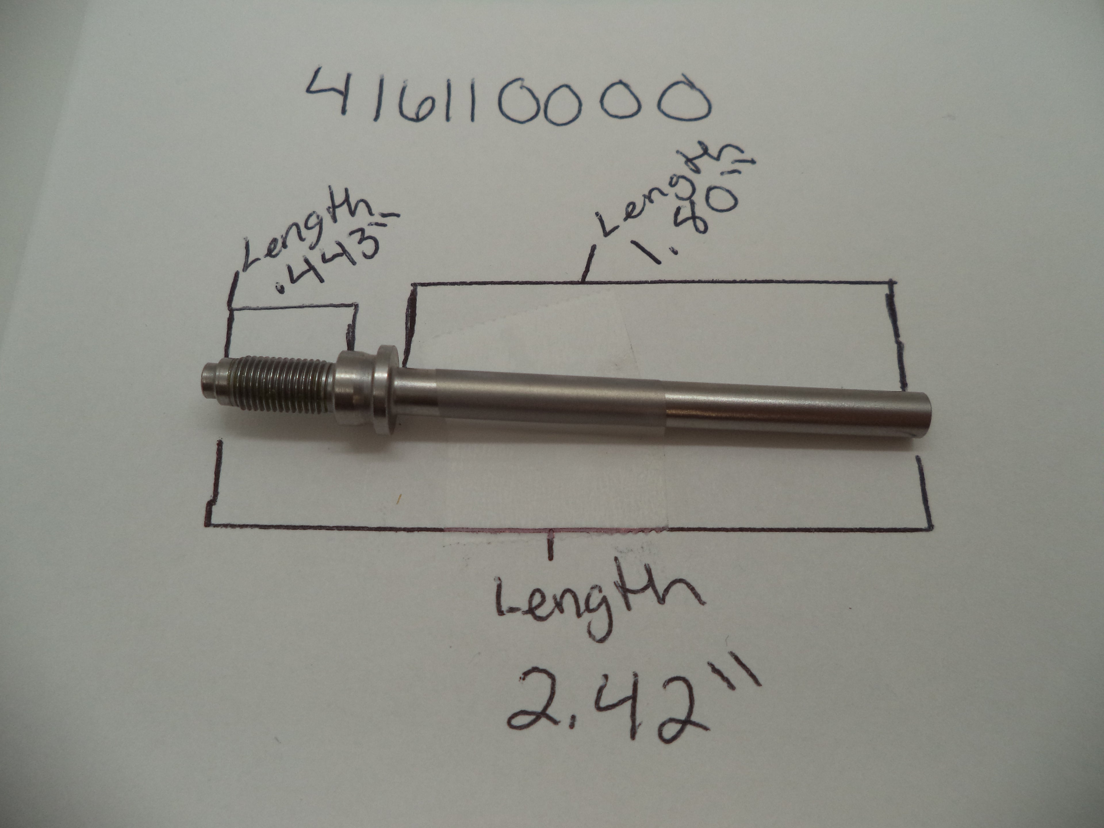 Smith & Wesson K Frame Model 66-8 & Up Extractor Rod Stainless Steel 4.25" Barrel (Left Hand Thread) - 416110000