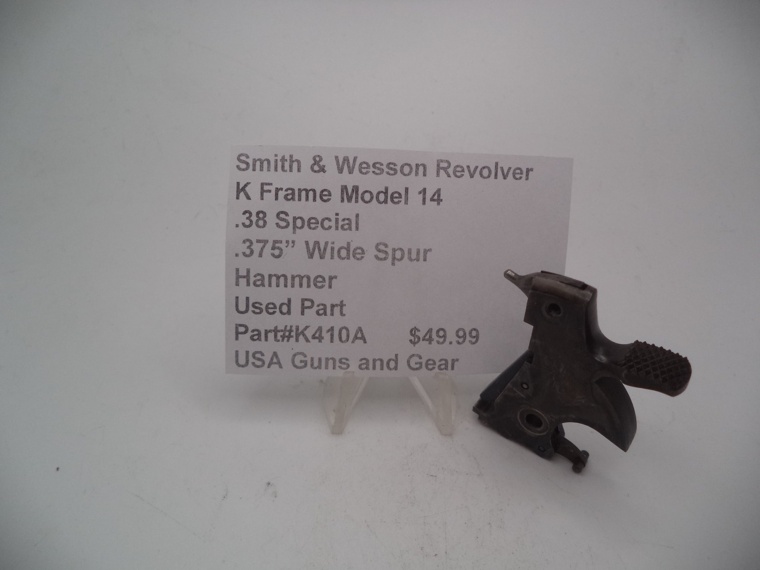K410A Smith & Wesson Used K Frame Model 14 .38 Special .375" Wide Spur Hammer