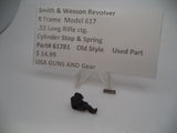 61781 Smith & Wesson K Frame Model 617 Cylinder Stop & Spring .22 Long Rifle ctg.