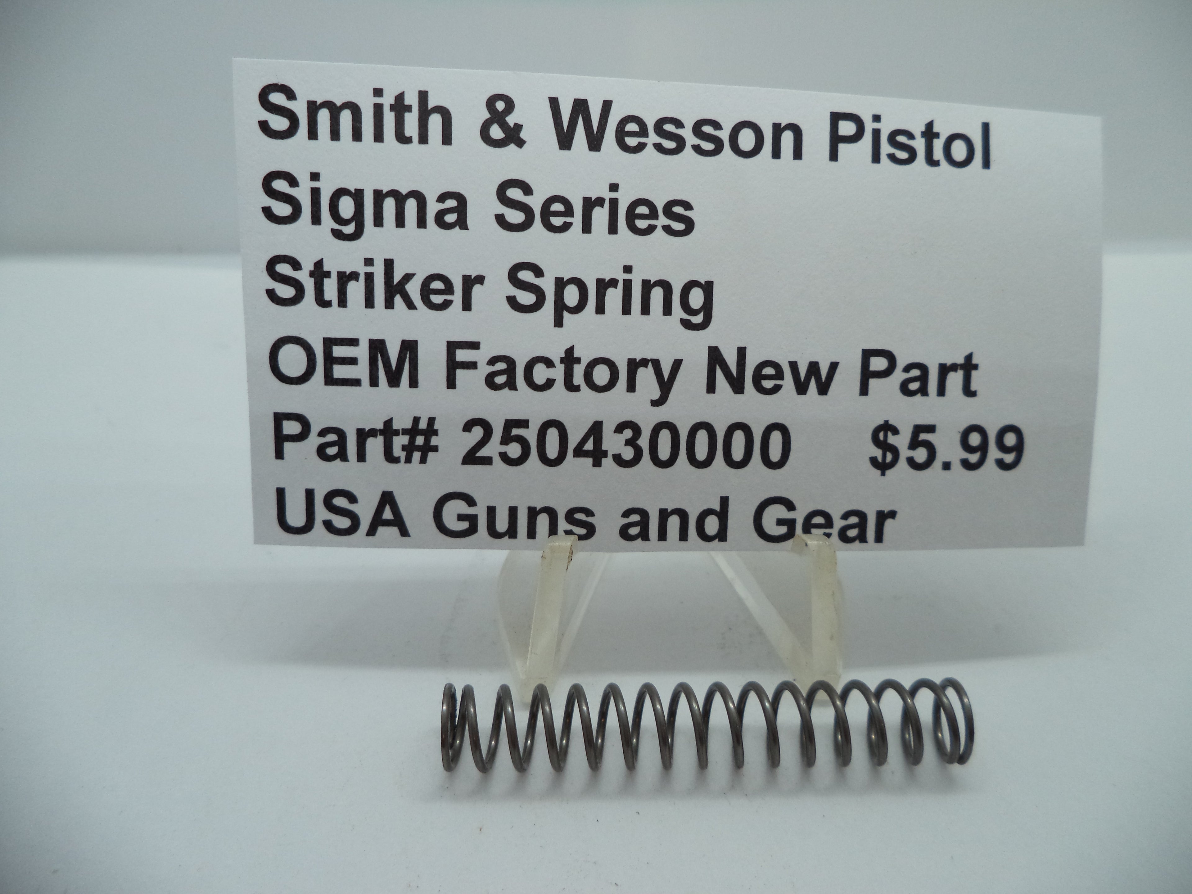 Smith & Wesson Pistol Sigma Series Striker Spring Factory New - 250430000