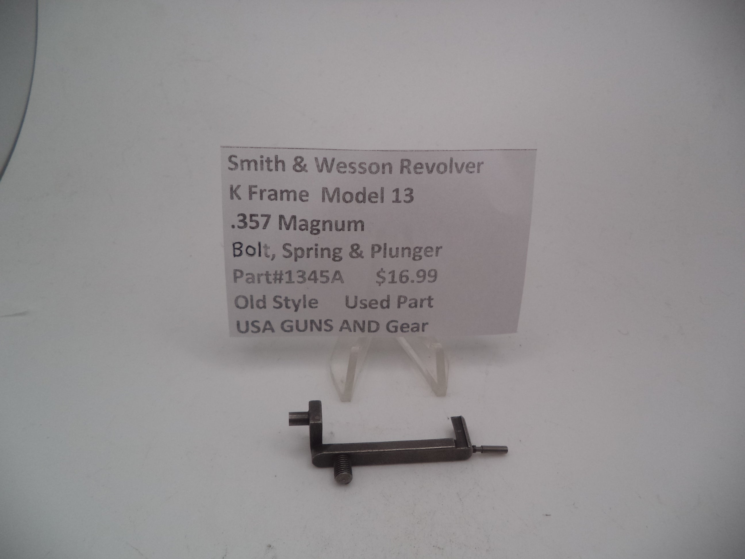13145A Smith and Wesson K Frame Model 13 Bolt, Spring & Plunger Used 357 Magnum
