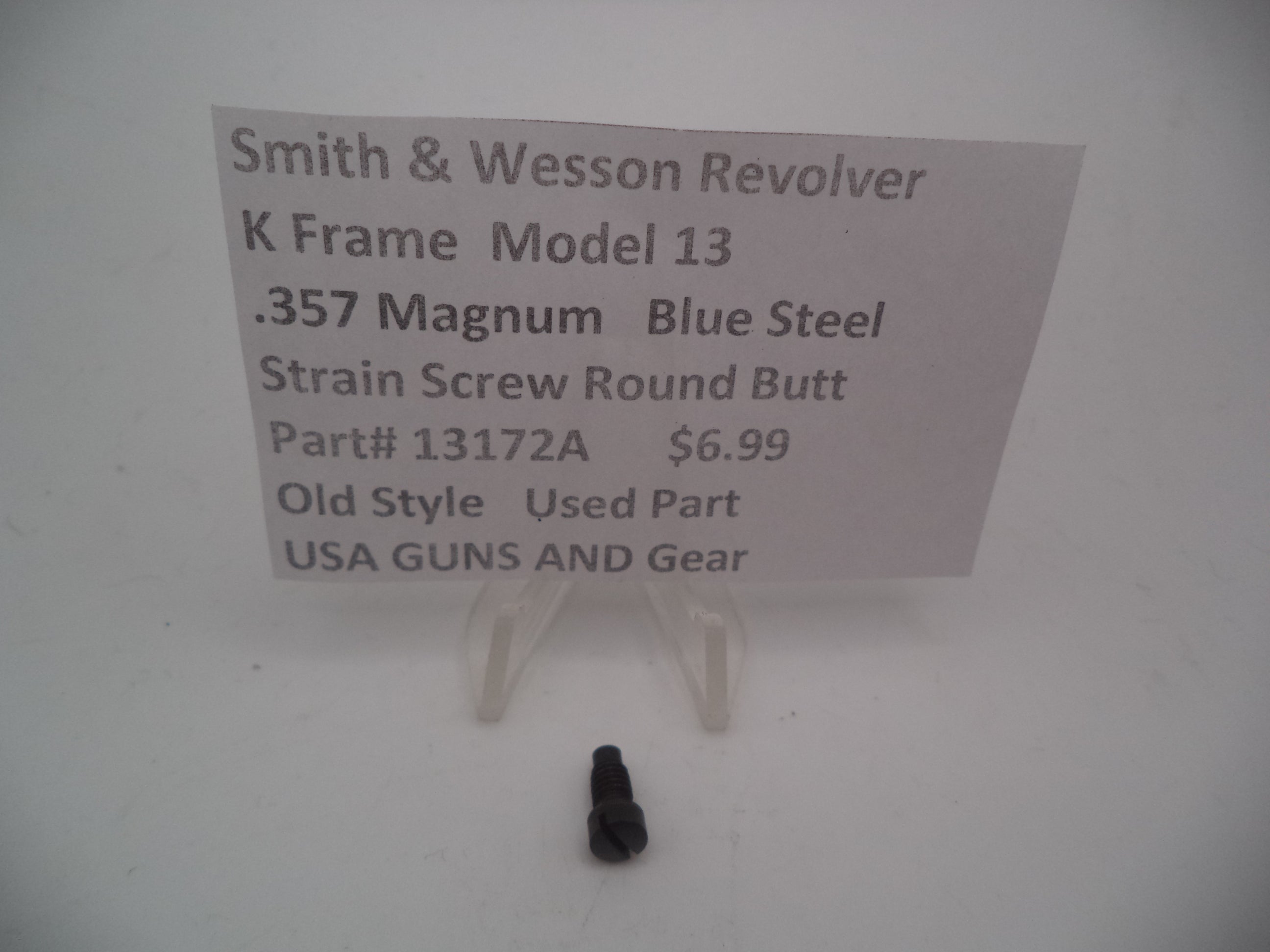 13172A Smith and Wesson K Frame Model 13 Strain Screw Round Butt Used 357 Magnum