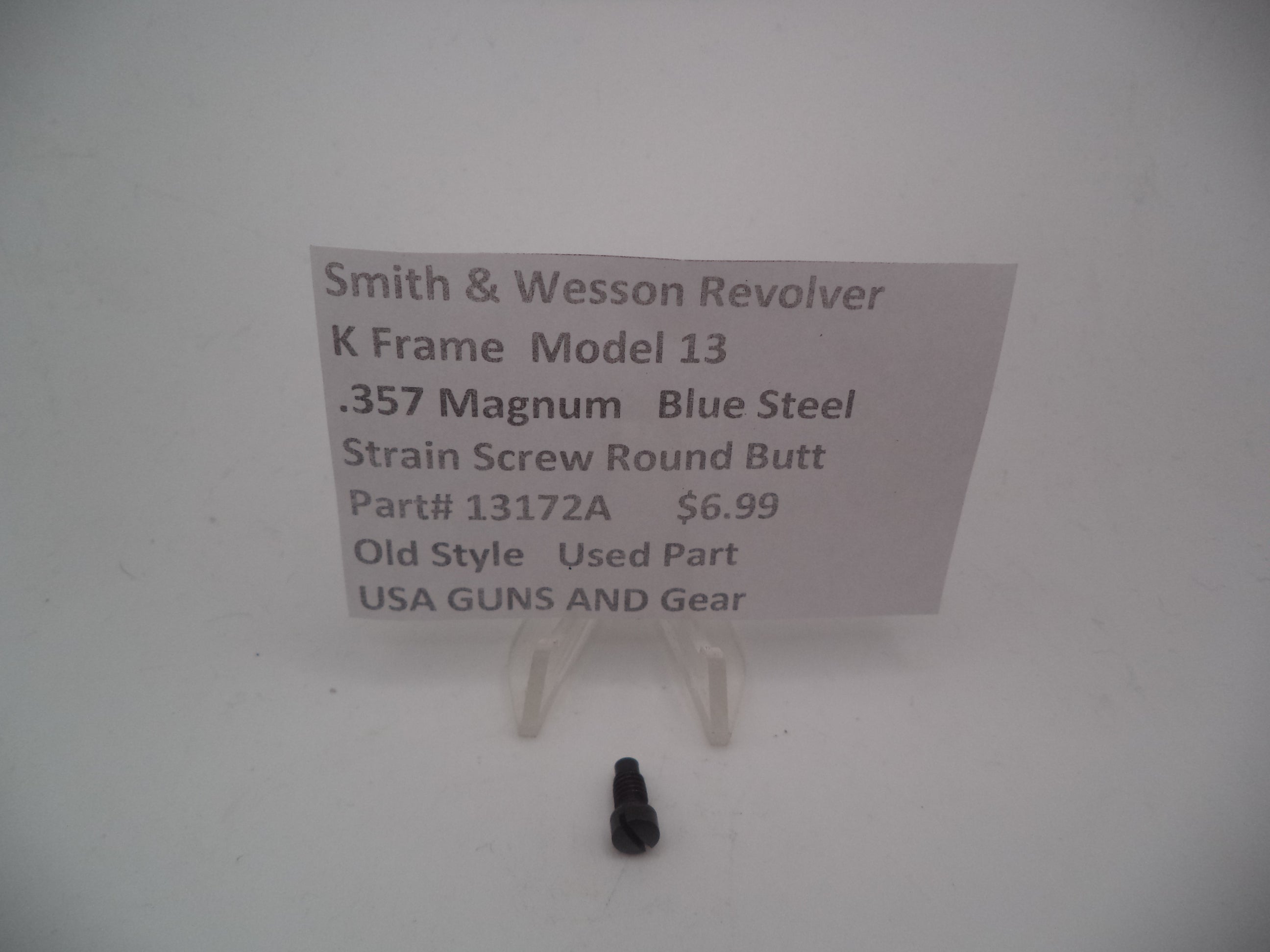 13172A Smith and Wesson K Frame Model 13 Strain Screw Round Butt Used 357 Magnum
