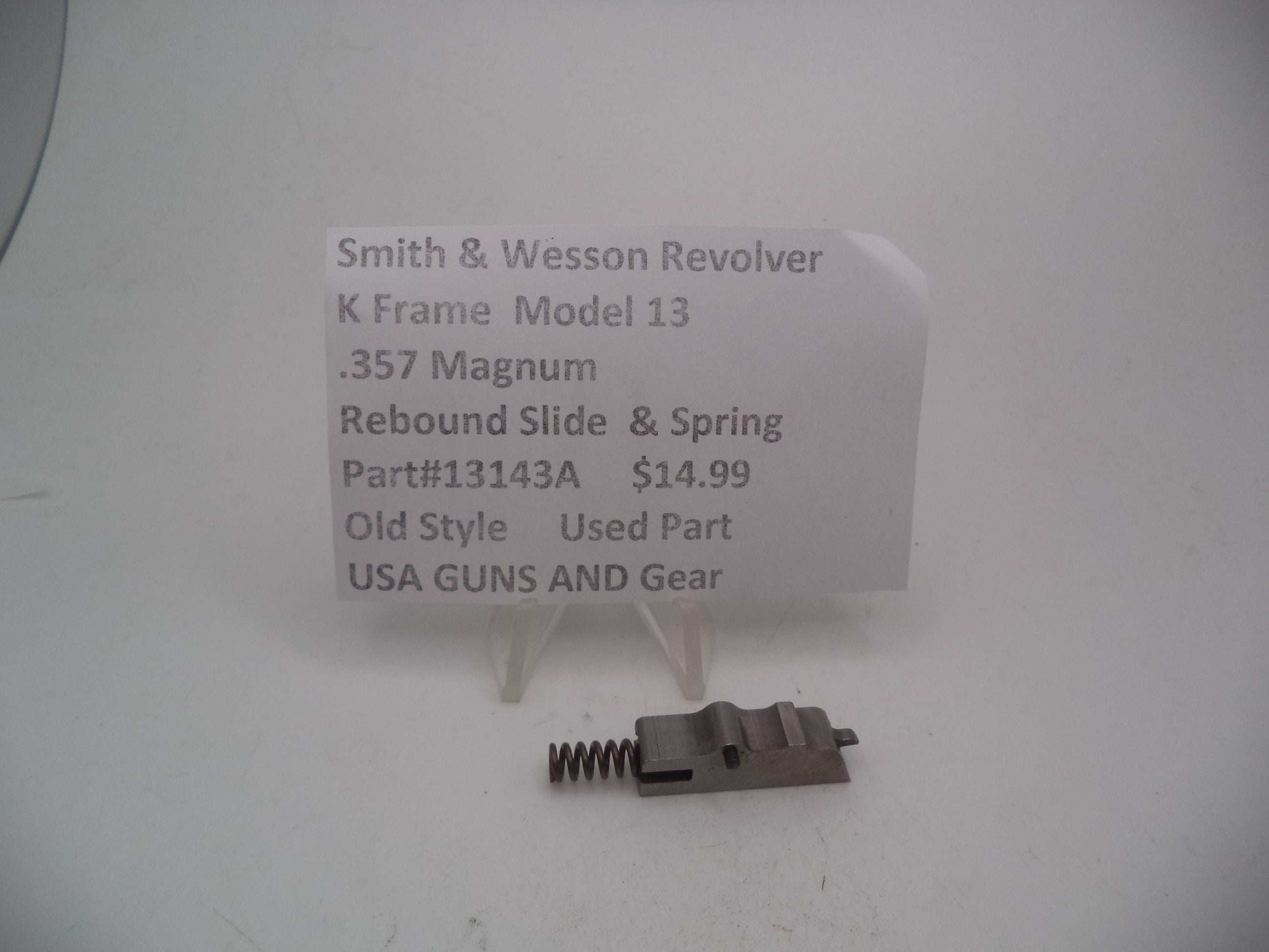 13143A Smith and Wesson K Frame Model 13 Rebound Slide & Spring Used 357 Magnum