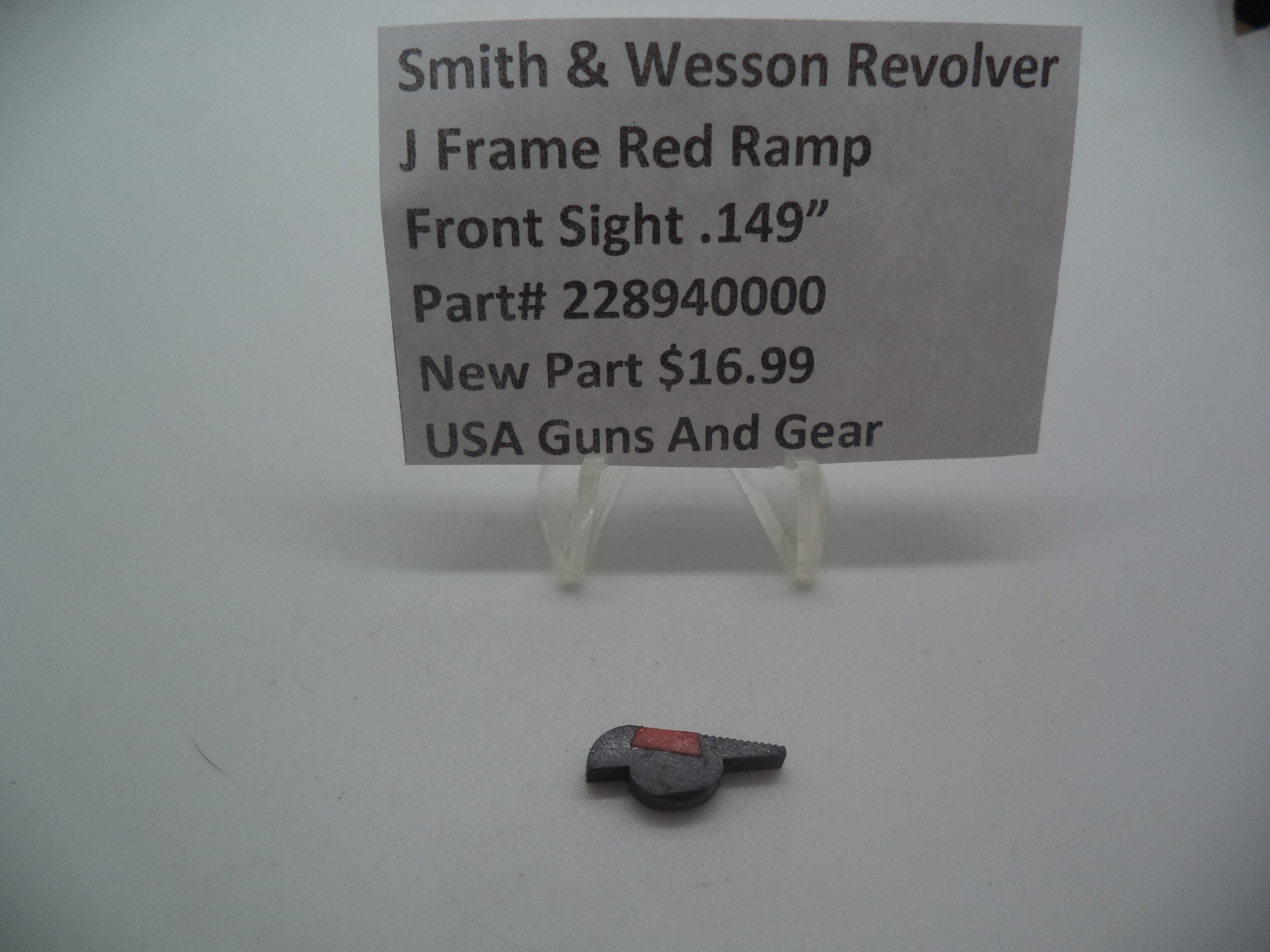 Smith & Wesson J Frame Red Ramp Front Sight .149" Factory New - 228940000