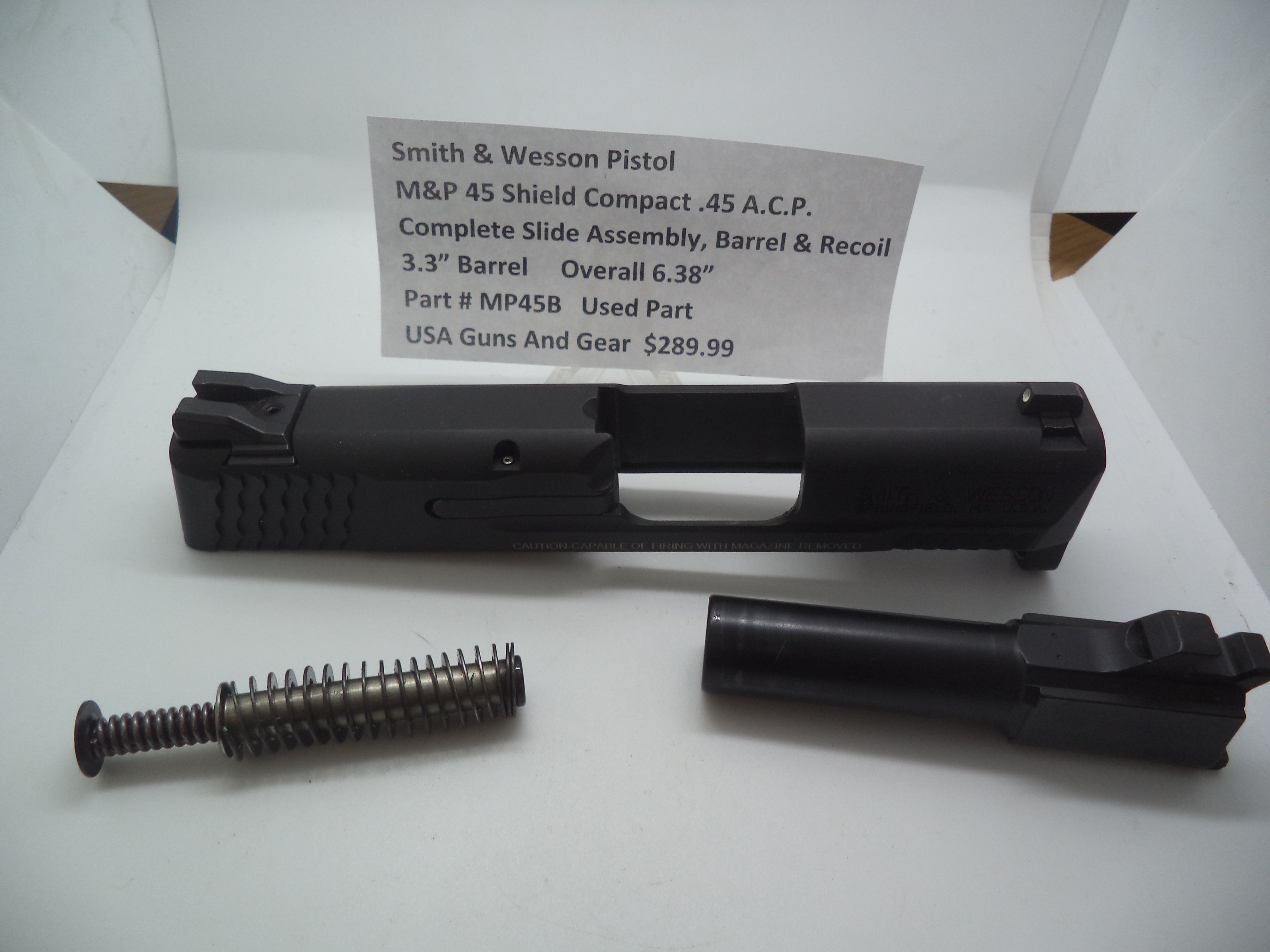 Smith & Wesson M&P 45 ACP Complete Slide Assembly, Barrel & Recoil MP45BA