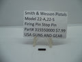 315550000 Smith & Wesson Pistol 22-A 22-S Firing Pin, Stop Pin Factory New