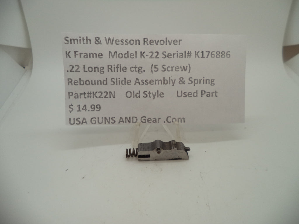 K22N Smith & Wesson K Frame Model K22 Rebound Slide & Spring .22 LR Used