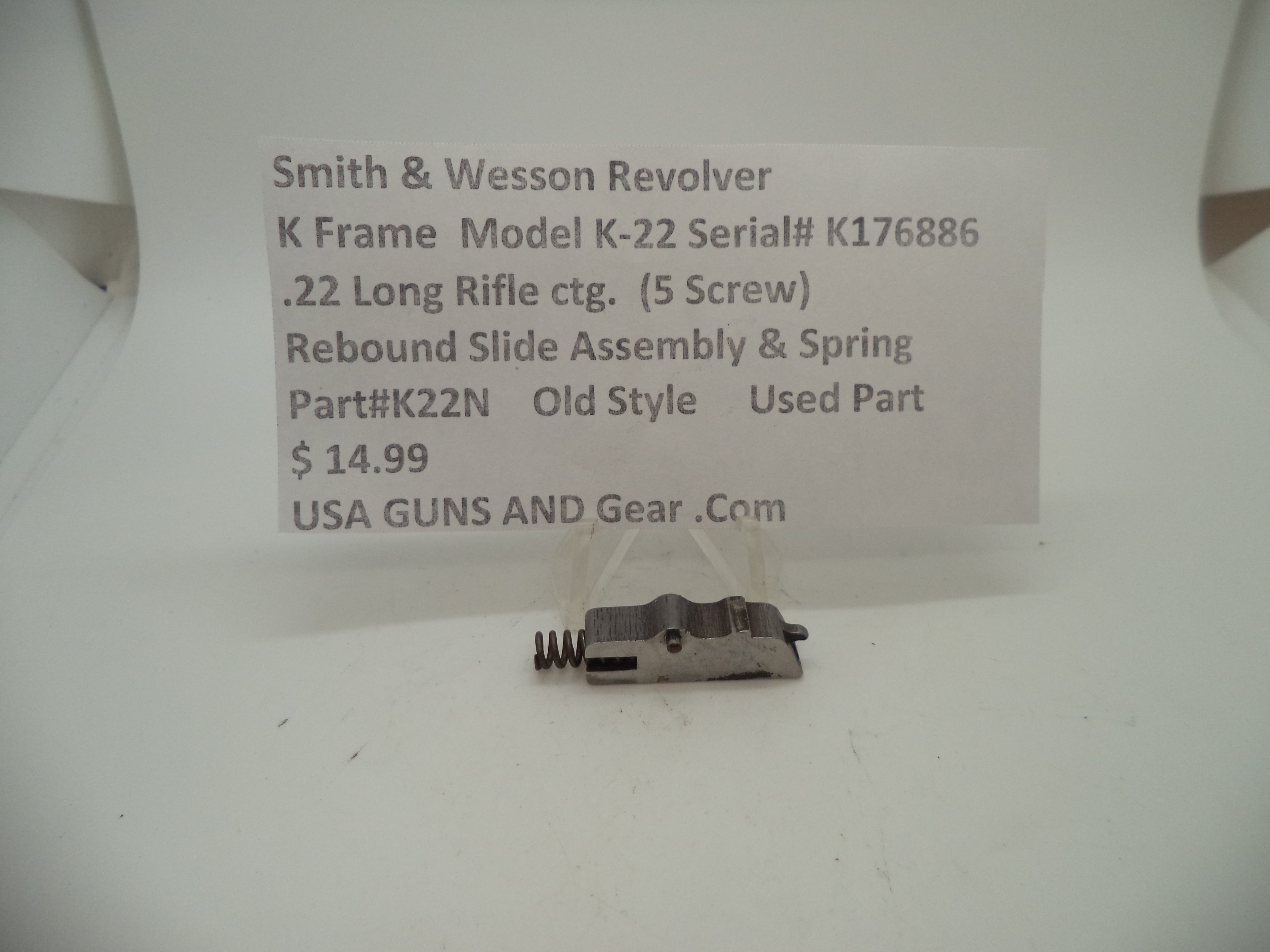 K22N Smith & Wesson K Frame Model K22 Rebound Slide & Spring .22 LR Used