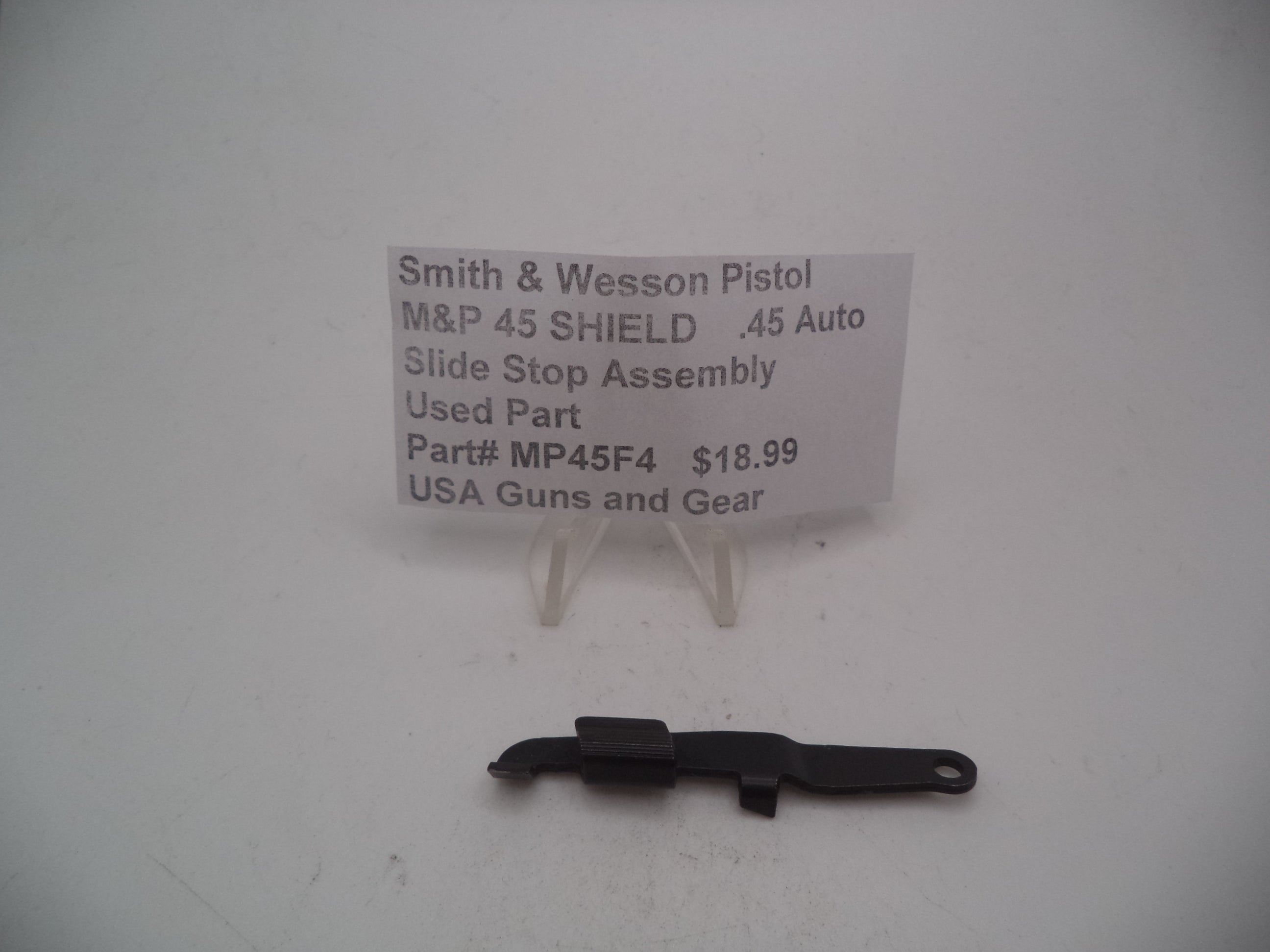 MP45F4 Smith & Wesson Pistol M&P 45 Shield Slide Stop Assembly Used .45 Auto