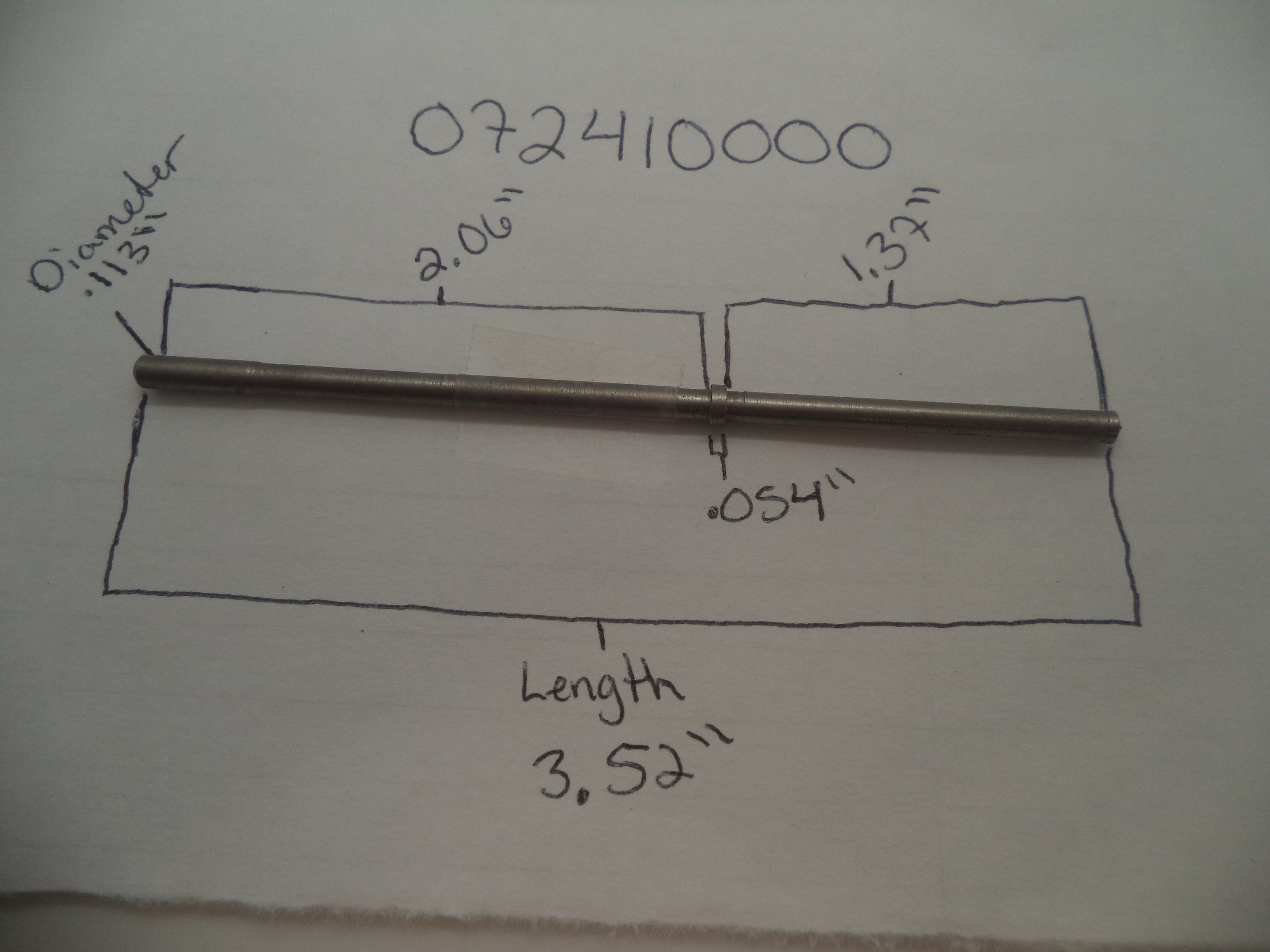 Smith & Wesson J Frame Center Pin 3" Barrel Models 32 33 36 37 - 072410000