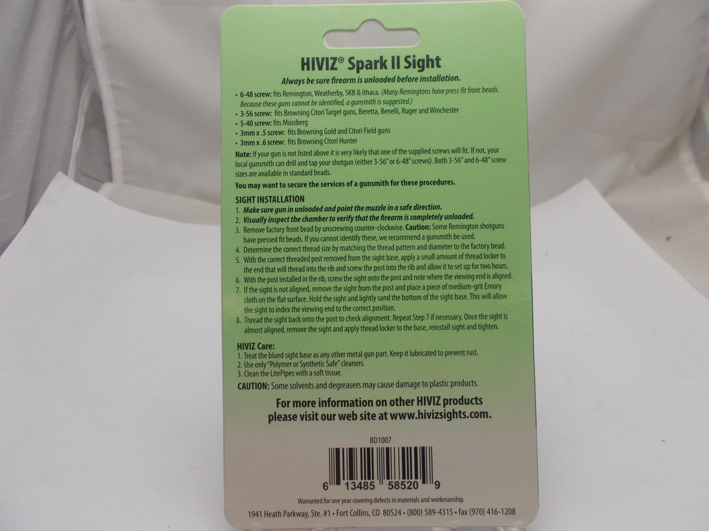 BD1007 HiViz Spark II Front Sight Green