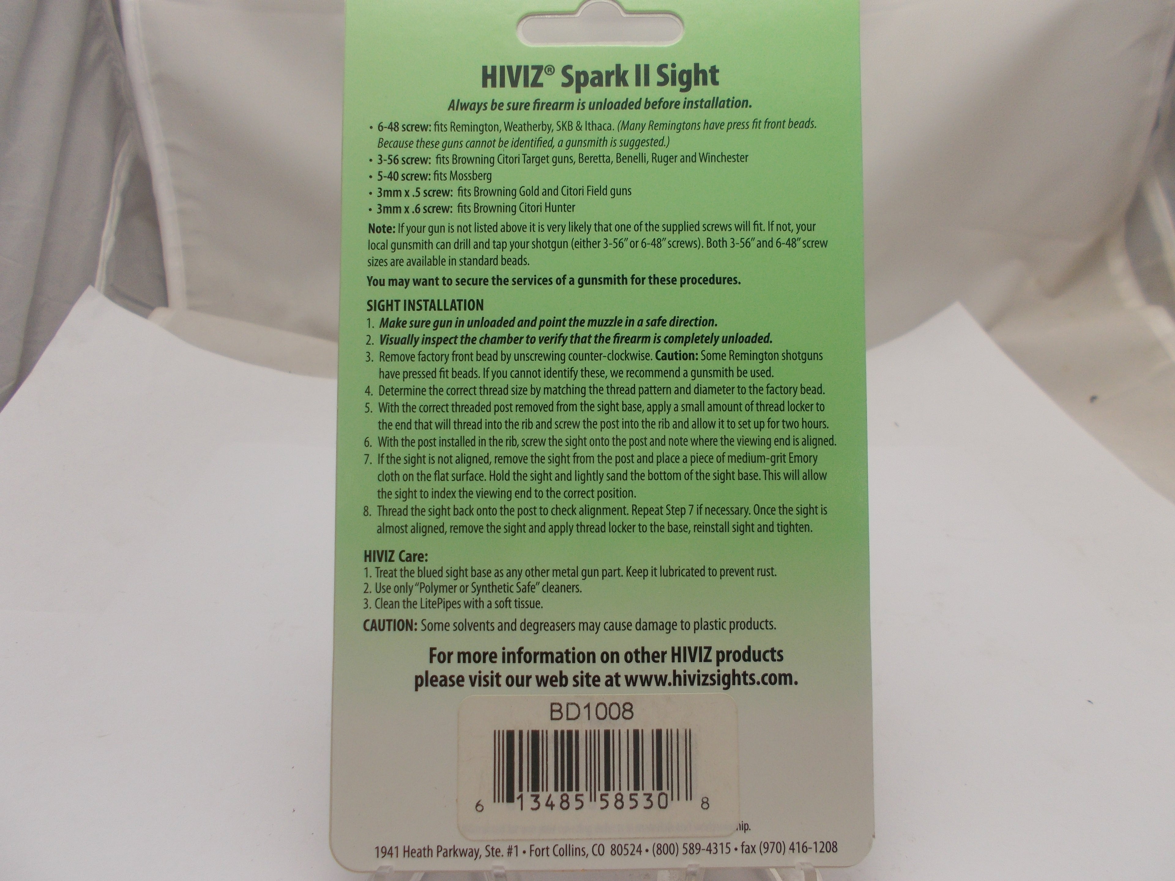 HiViz Spark II Front Sight - Red Fiber Optic Bead Replacement for Ribbed Shotguns (Remington, Mossberg)