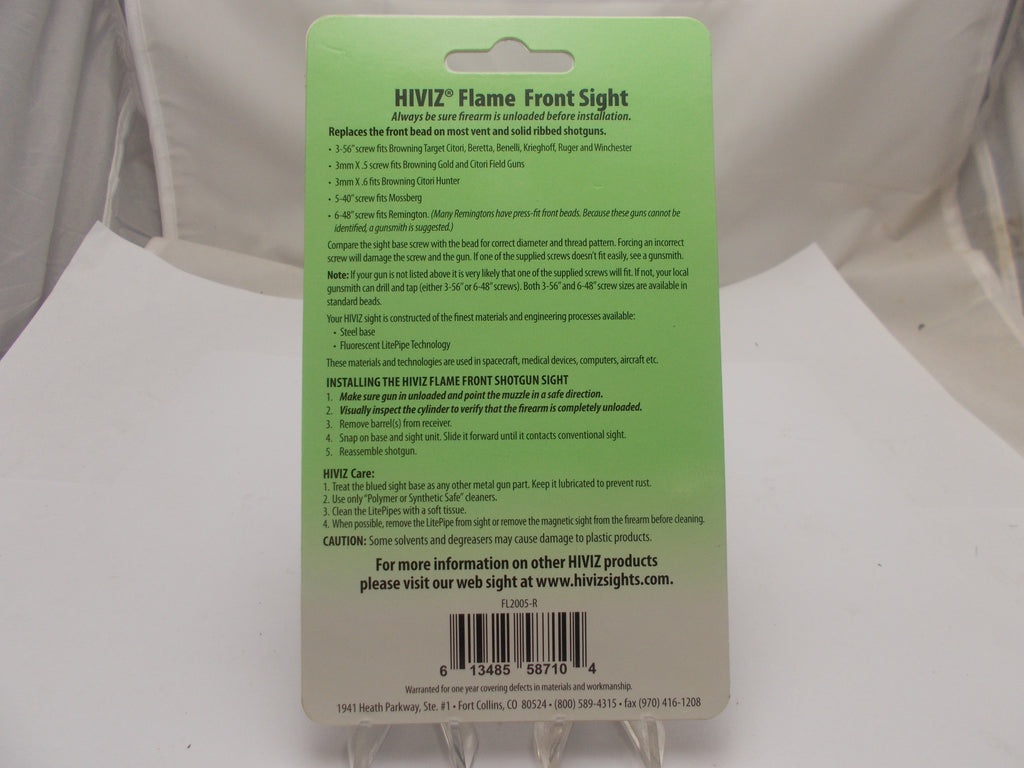 HiViz Flame Front Sight - Red Fiber Optic Bead Replacement for Ribbed Shotguns - Part FL2005-R