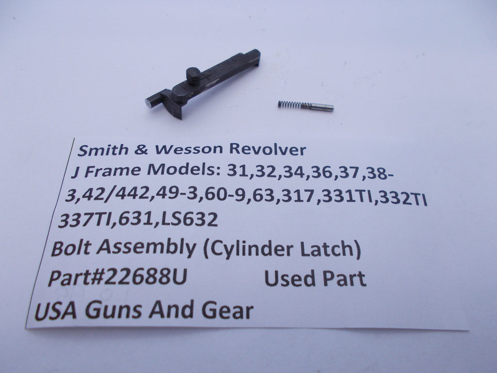 22688U Smith & Wesson Used J Frame Multi Models Bolt Assembly (Cylinder Latch)