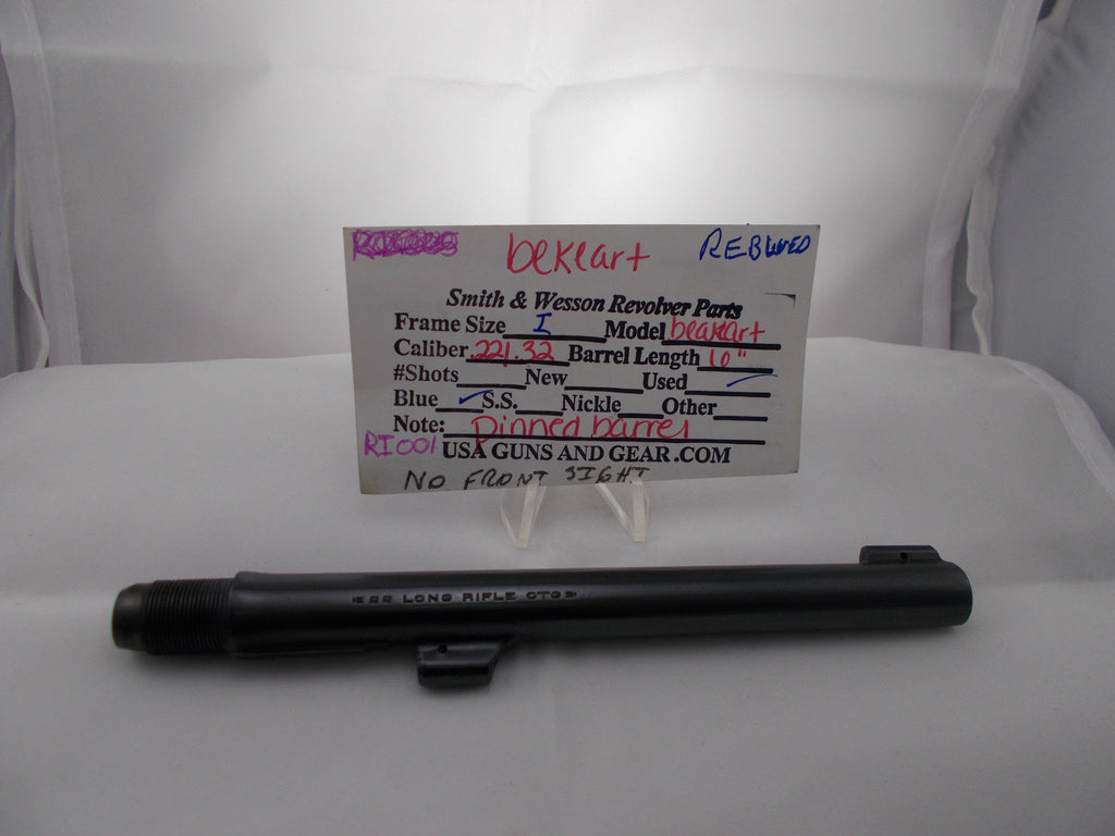 RI001 Smith & Wesson Used I Frame ReBlued 6" Pinned .22/.32 Cal Beakart Barrel