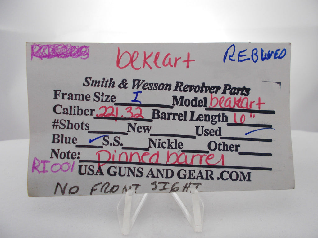 RI001 Smith & Wesson Used I Frame ReBlued 6" Pinned .22/.32 Cal Beakart Barrel