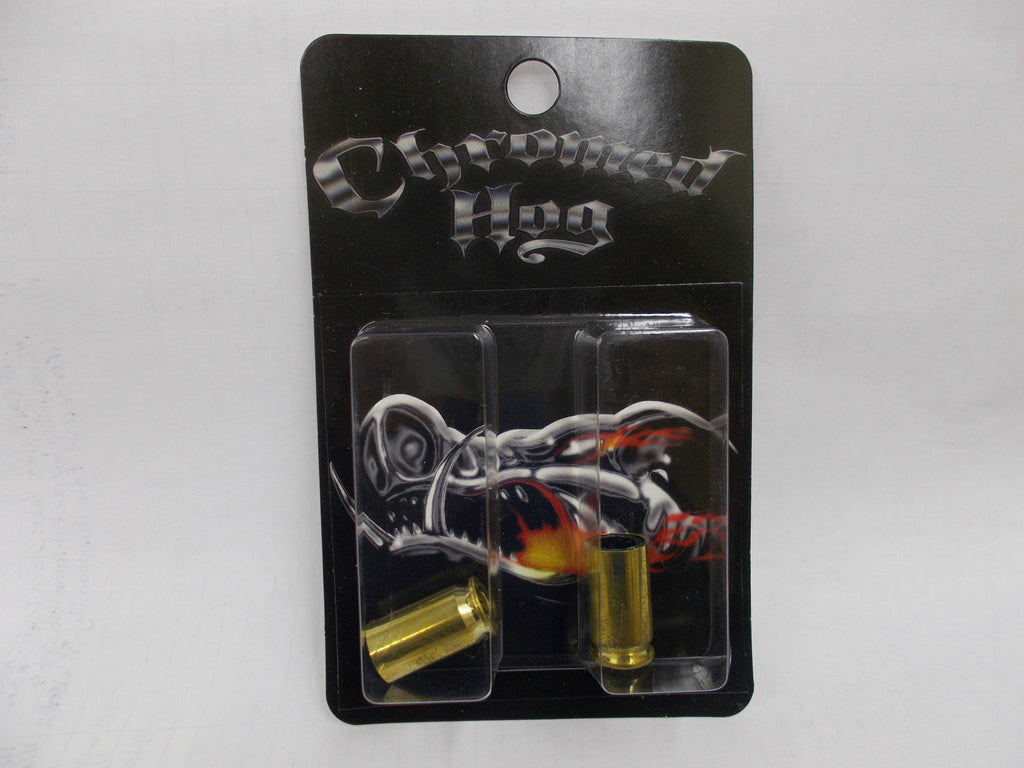 CH12099 Chromed Hog .45 Cal Bullet Valve Stem Caps - Brass - Set of 2