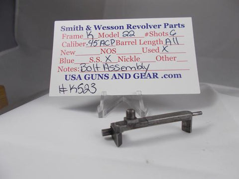 K523 Smith & Wesson Used K Frame Model 22 S.S .45 ACP Bolt Assembly