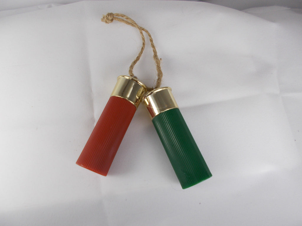 HL012 Red & Green Plastic Shotgun Shell Ornaments