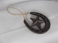 HL015 Black & Silver Resin Horseshoe & Star Ornament