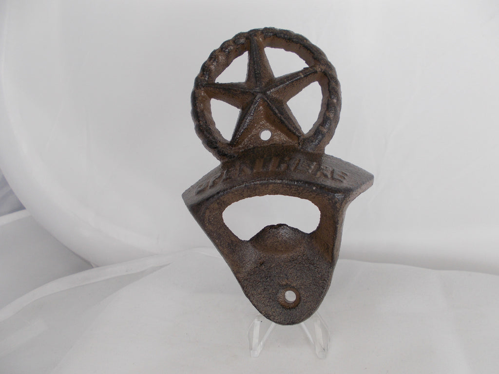 HL016 Brown Western Star Iron Bottle Opener
