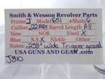 L810 Smith & Wesson Used J Frame Model 651 S.S. .238" Wide .22 M.R.F. Grooved Trigger