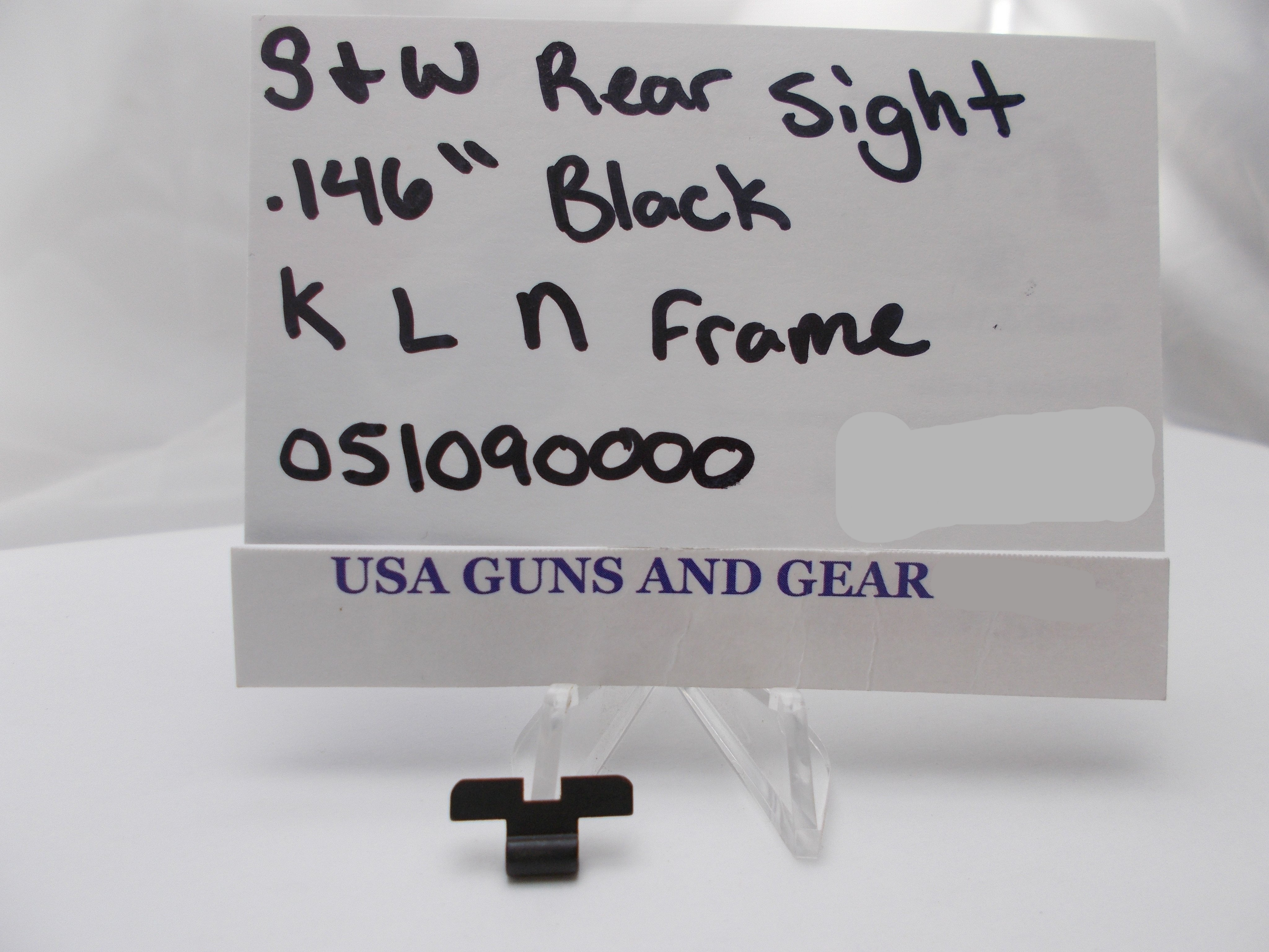 Smith & Wesson K/L/N Frame Rear Sight Blade - .146" Black - Factory New Part 051090000