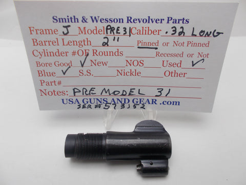 J21 Smith & Wesson J Frame Model Pre-31 2" Barrel Used 32 Long