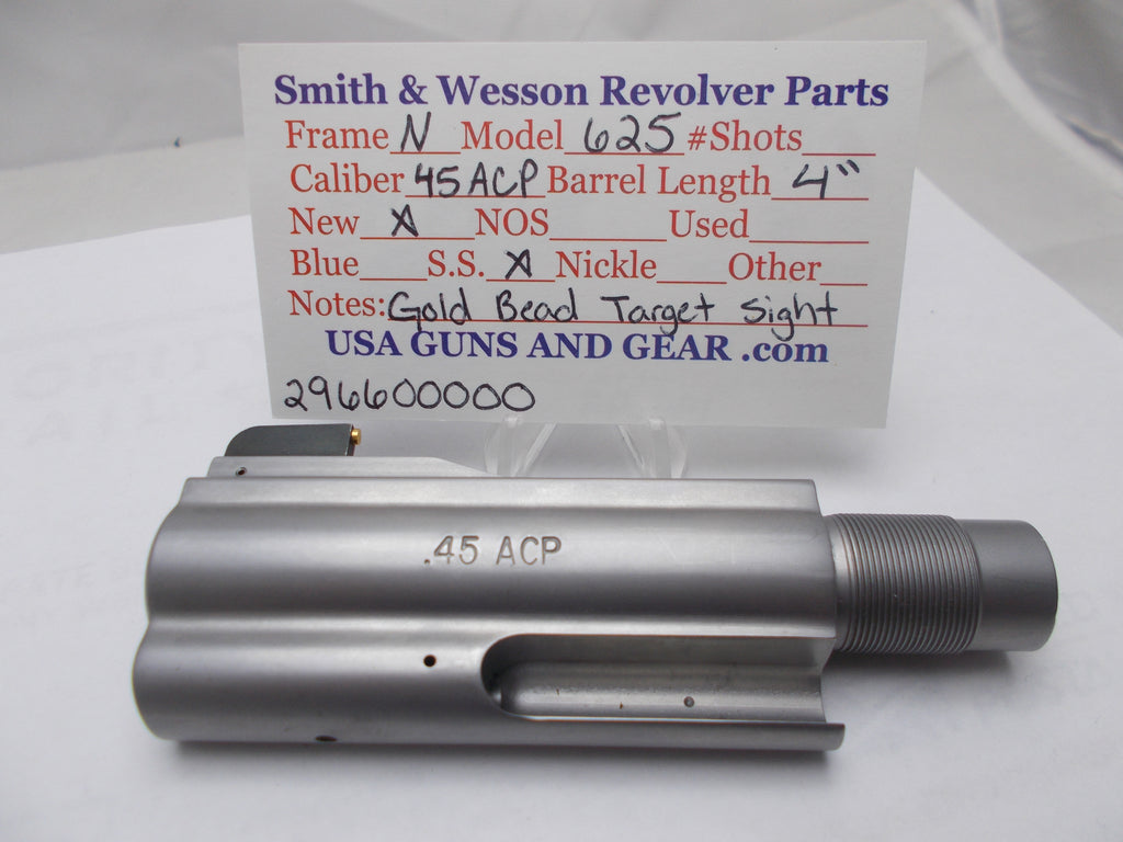 Smith & Wesson N Frame Model 625 Barrel 4" Non-Pinned .45 ACP Stainless Steel - 296600000