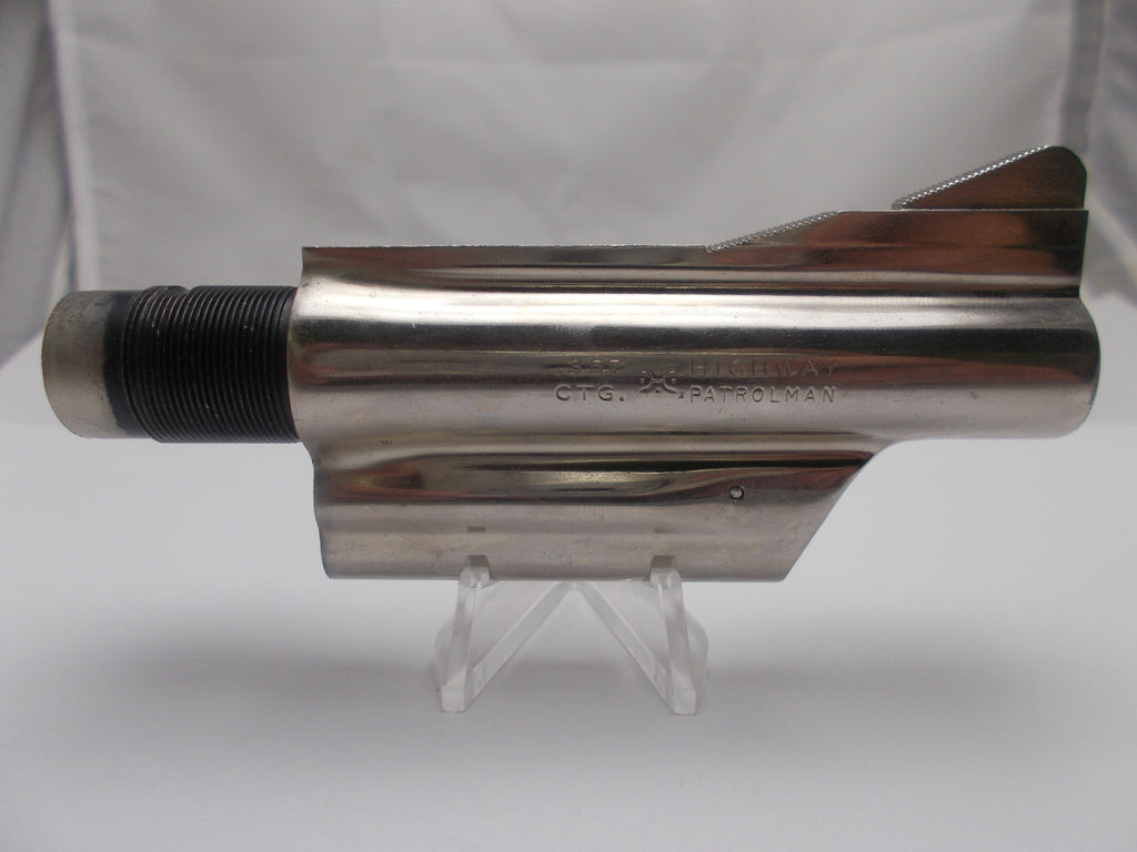 N53 Smith And Wesson N Frame Model 28 HWY Patrolman 4" Pinned Barrel Nickel Used 357