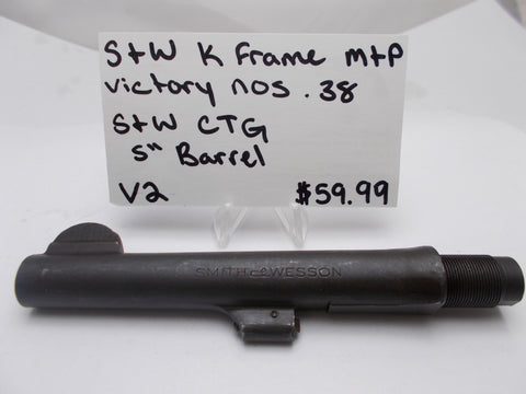 V2 Smith and Wesson K Frame M&P Victory NOS 5" Barrel CTG .38 Caliber