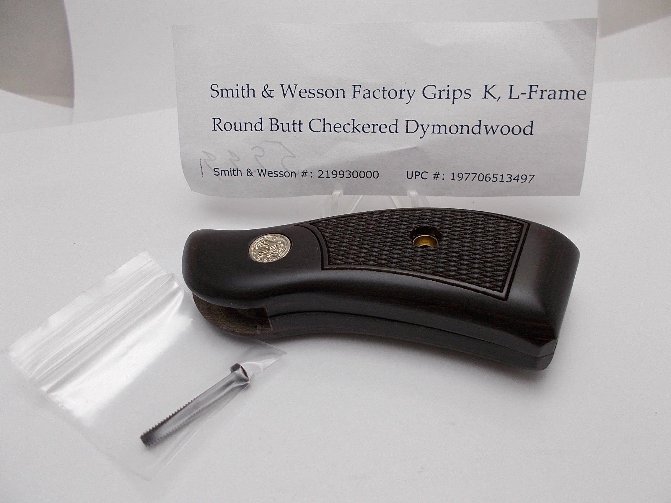 Smith & Wesson K/L Frame Checkered Dymondwood Grips Round Butt with Hardware - 219930000