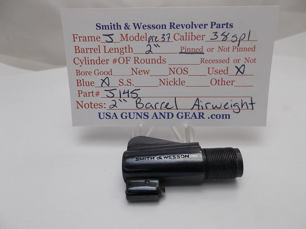 J145 Smith and Wesson J Frame Model Pre 37 2" Barrel Blue Used 38Spl