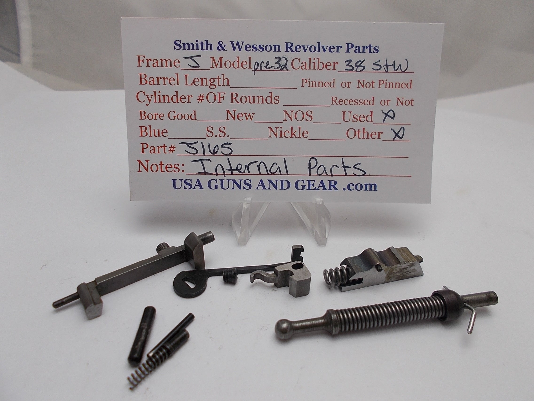 J165 Smith & Wesson J Frame Model Pre 32 Revolver Internal Parts Used .38 S&W